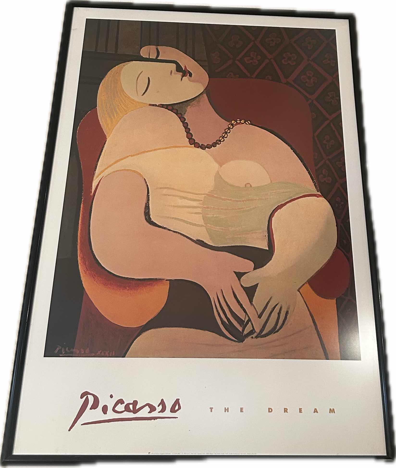 Photo 1 of BLACK FRAME PRINT PABLO PICASSO " THE DREAM" 21" X 40"