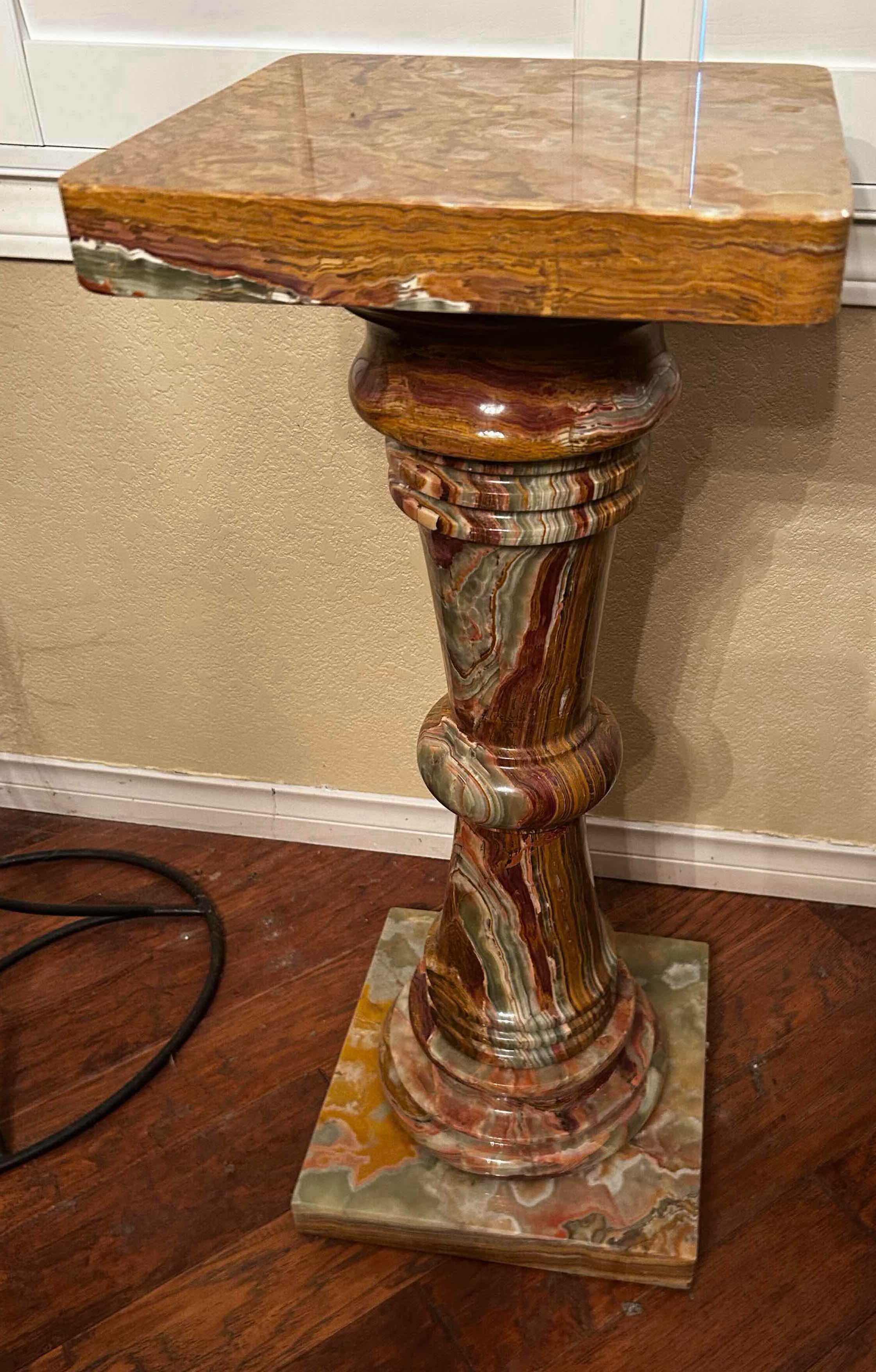 Photo 1 of 3 PIECE SOLID RED BROWN BLACK COLORING MARBLE STAND 36"H