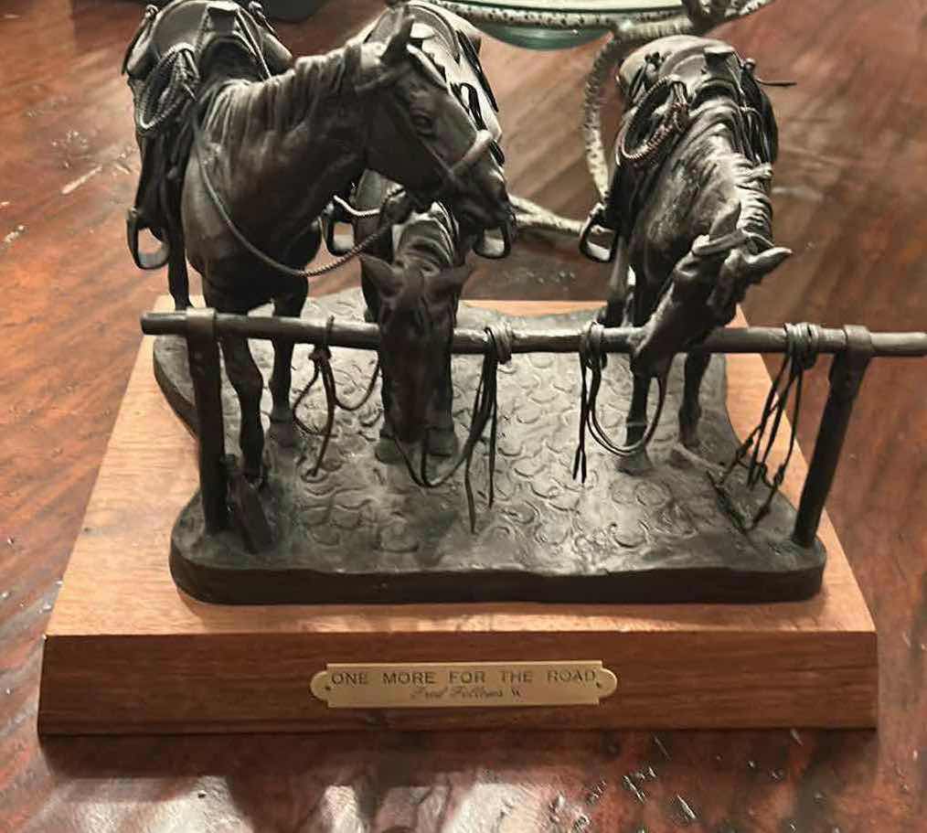 Photo 1 of BRONZE SCULPTURE FRED FELLOWS " ONE MORE FOR THE ROAD" 13" X 12"