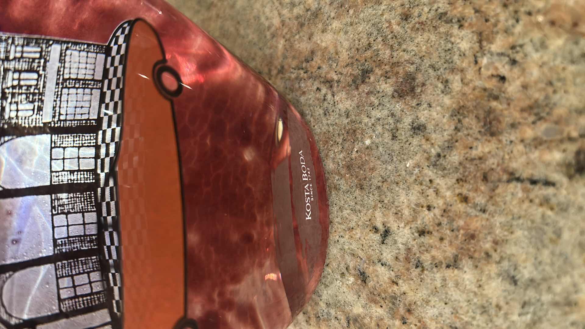 Photo 1 of 2- KOSTA BODA SMALL TOWN FLASK H 8"