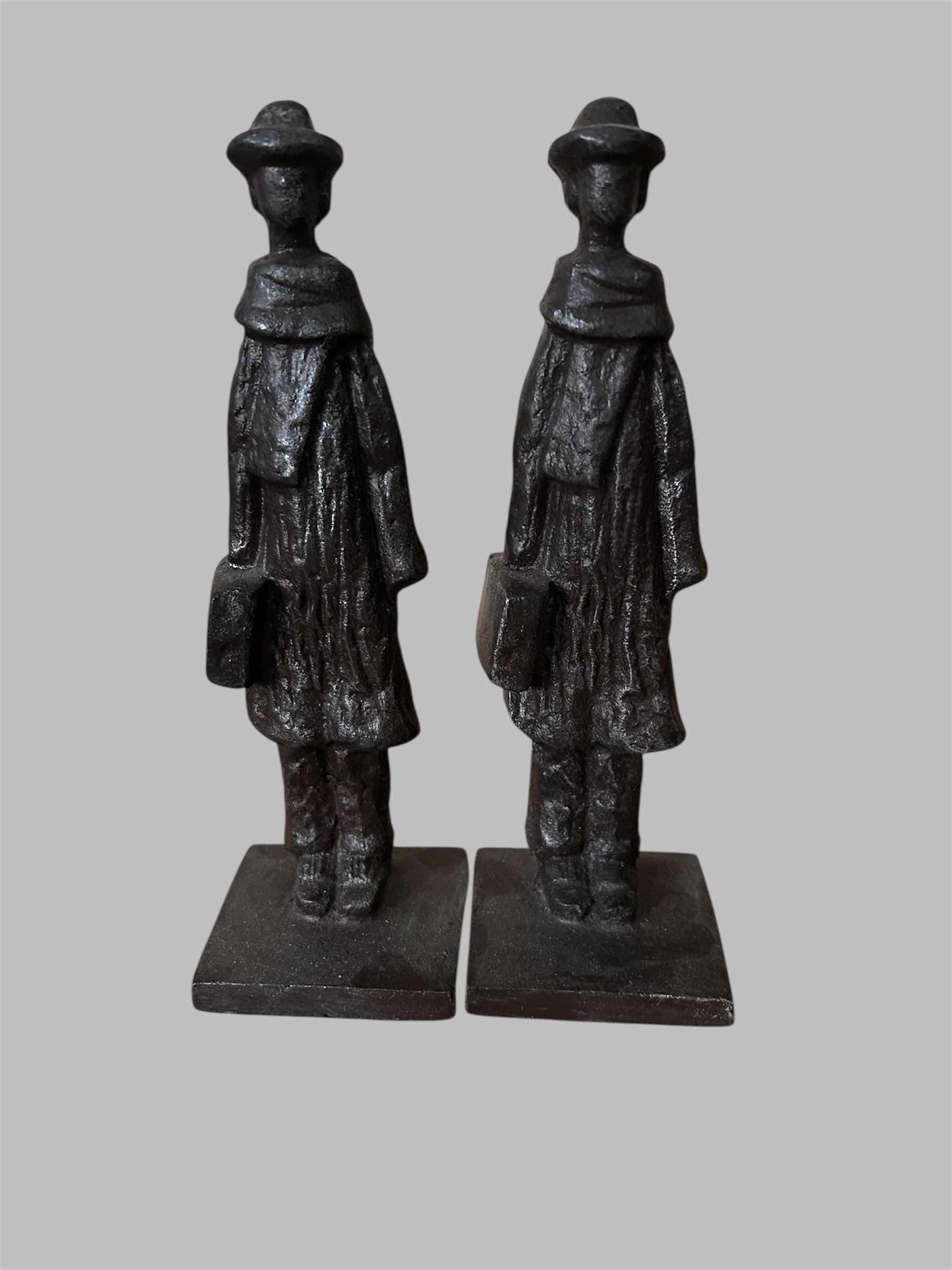 Photo 1 of 2-CAST IRON FIGURAL MAN W BRIEFCASES