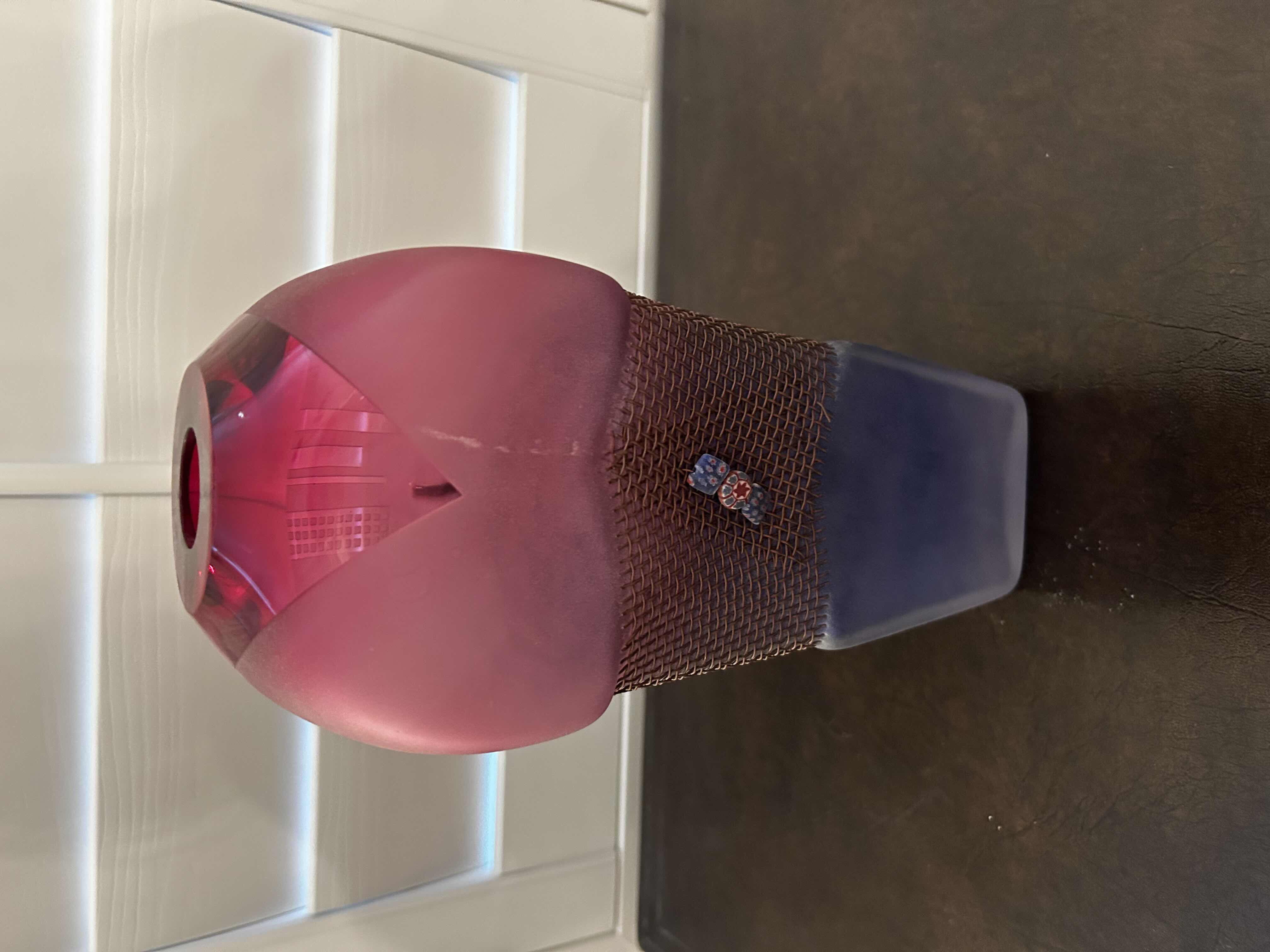 Photo 1 of ACID ETCHED STUDIO ART GLASS VASE H 12" RETAIL $200