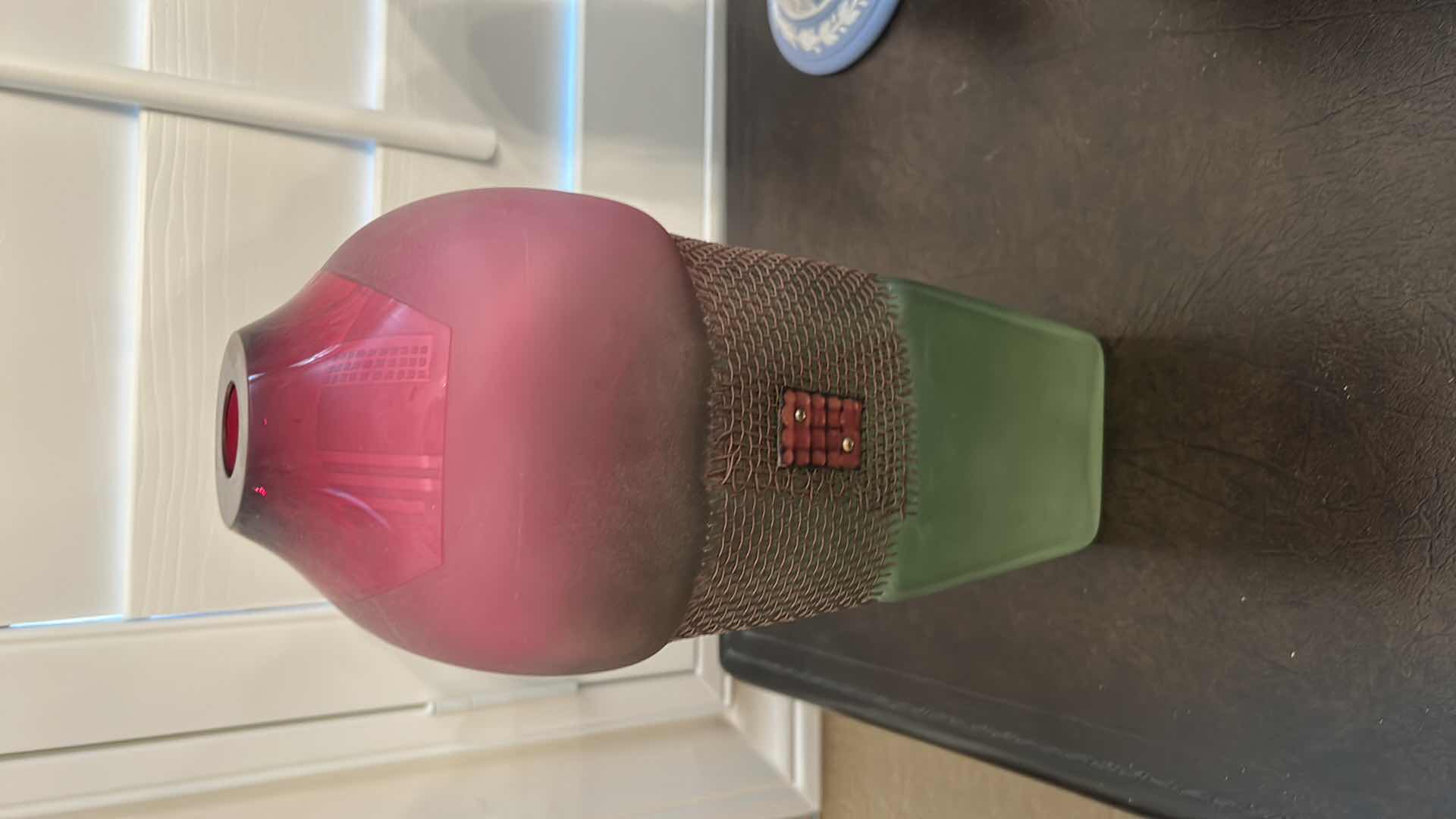 Photo 1 of ACID ETCHED STUDIO ART GLASS VASE H 12"