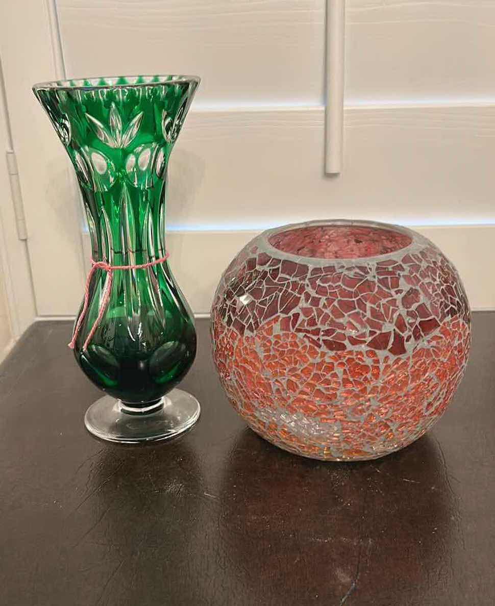 Photo 1 of 3- GLASS ETCHED VASES
