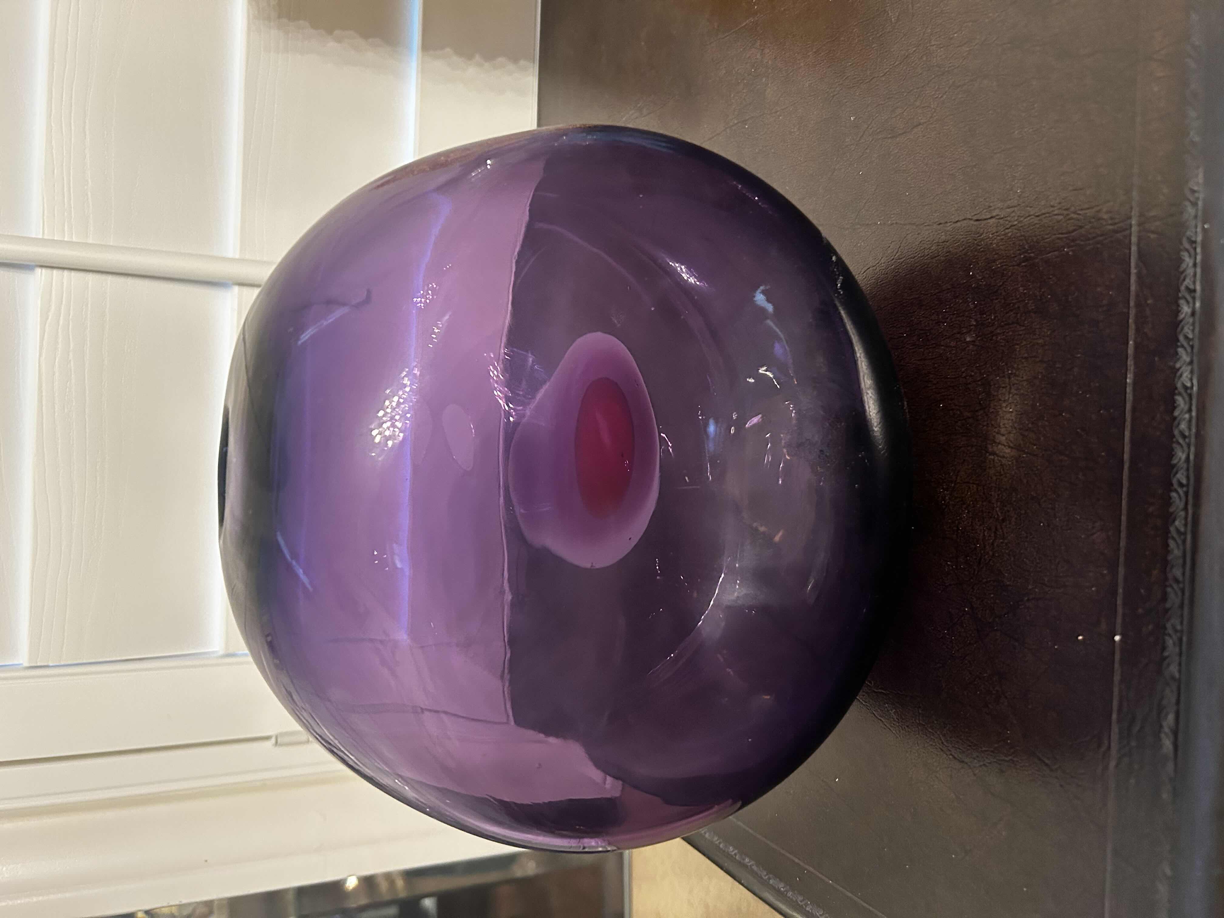 Photo 1 of BULLSEYE PURPLE ORANGE VASE H 9"