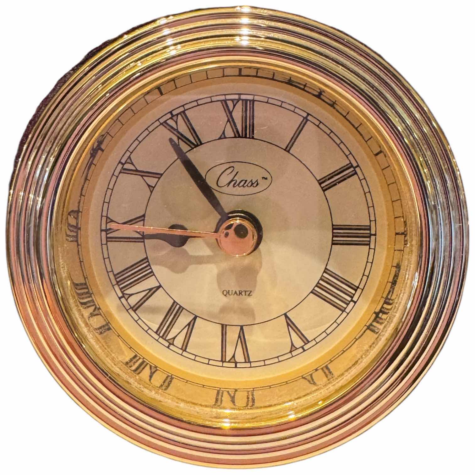 Photo 1 of CHASS CLOCK SET DESKTOP AND NEW BERKUS GOLD TONE CLOCK 9” X 2” X H3.5”