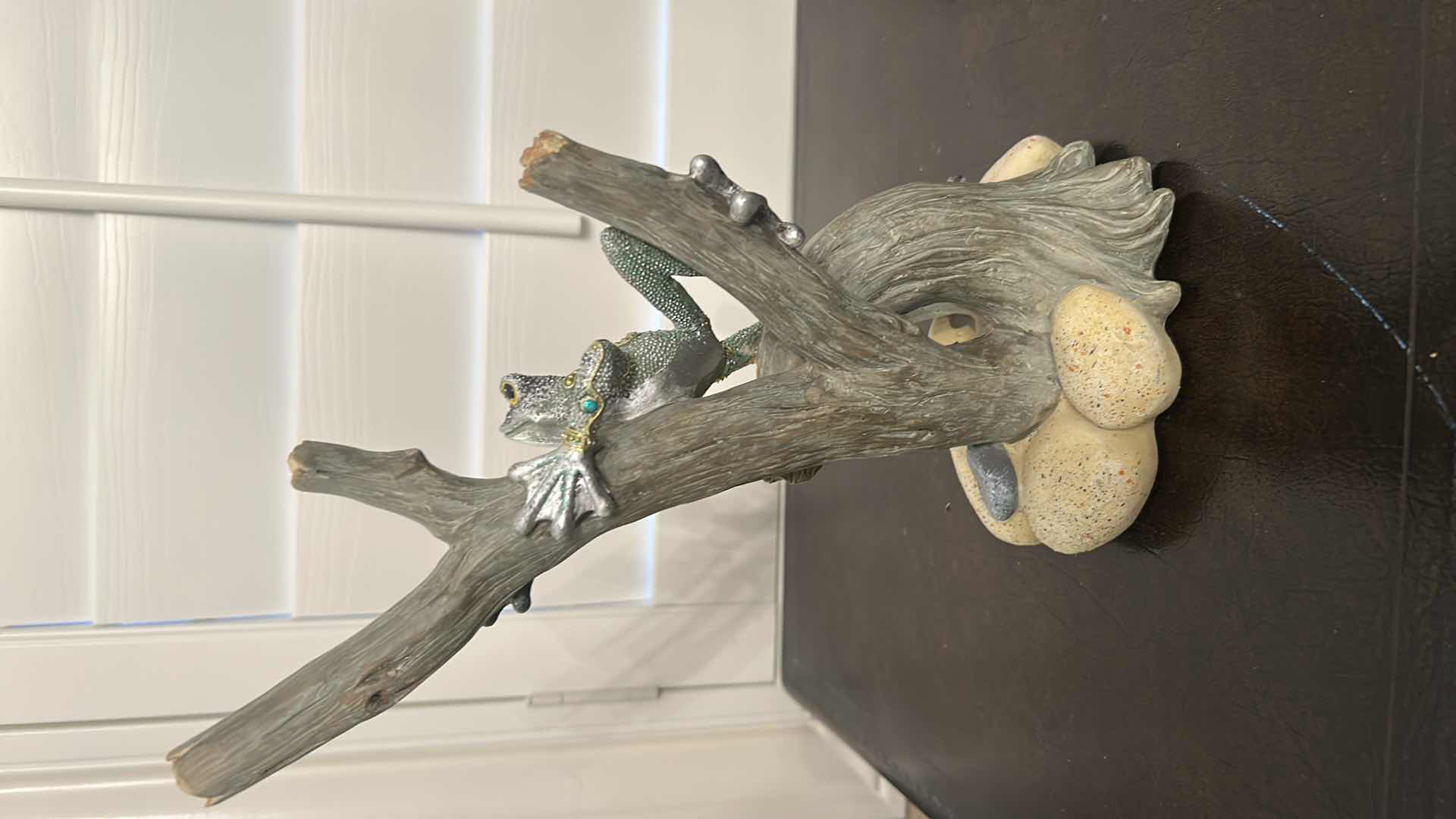 Photo 1 of HAND CARVED PAINTED WOOD ALEBRIJE FROG H12"