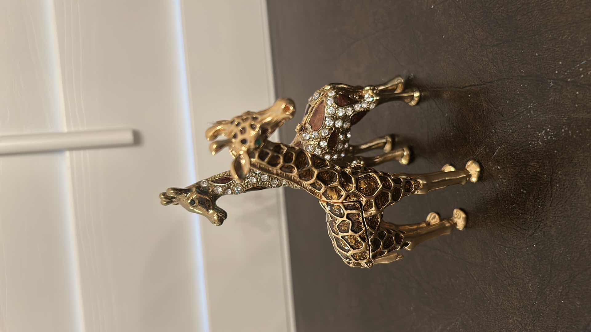 Photo 1 of 4- COLLECTABLE ORNATE CRYSTAL STUDDED TRINKET BOXES ZEBRA GIRAFFE