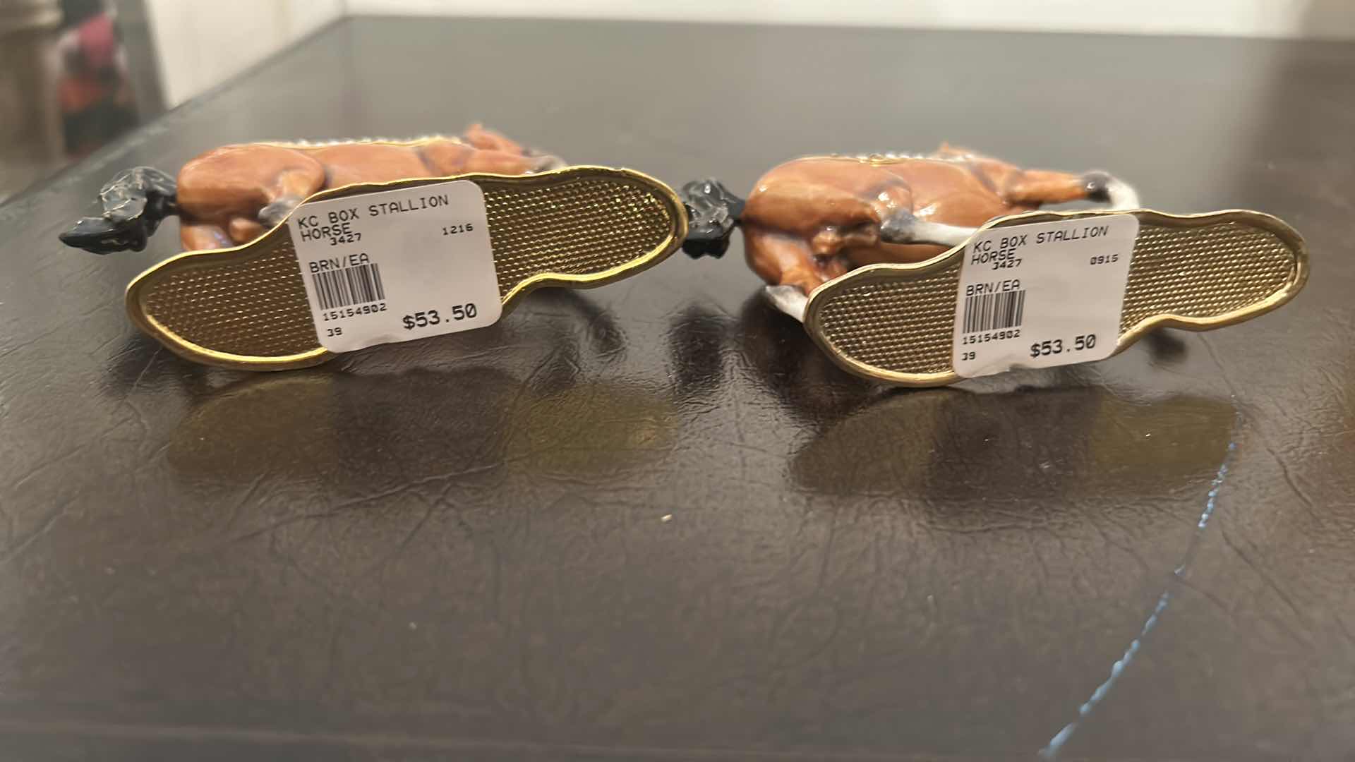 Photo 1 of 2- COLLECTABLE ORNATE CRYSTAL STUDDED TRINKET BOXES HORSE