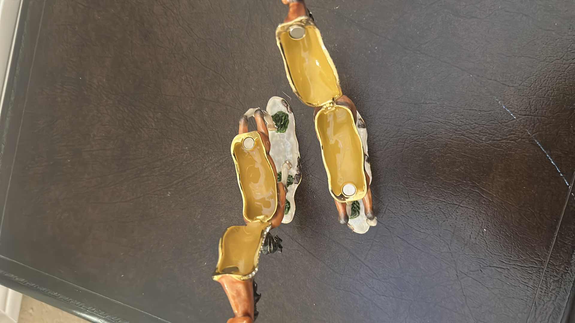 Photo 1 of 2- COLLECTABLE ORNATE CRYSTAL STUDDED TRINKET BOXES HORSE