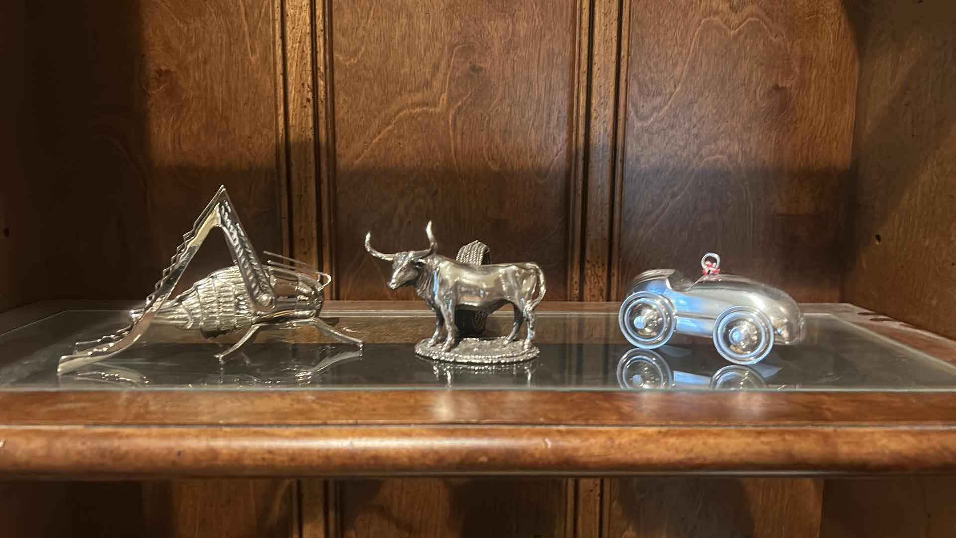 Photo 1 of 3 SILVER PCS, CRICKET, BULL FROM NEIMAN MARCUS AND CAR ORNAMENT