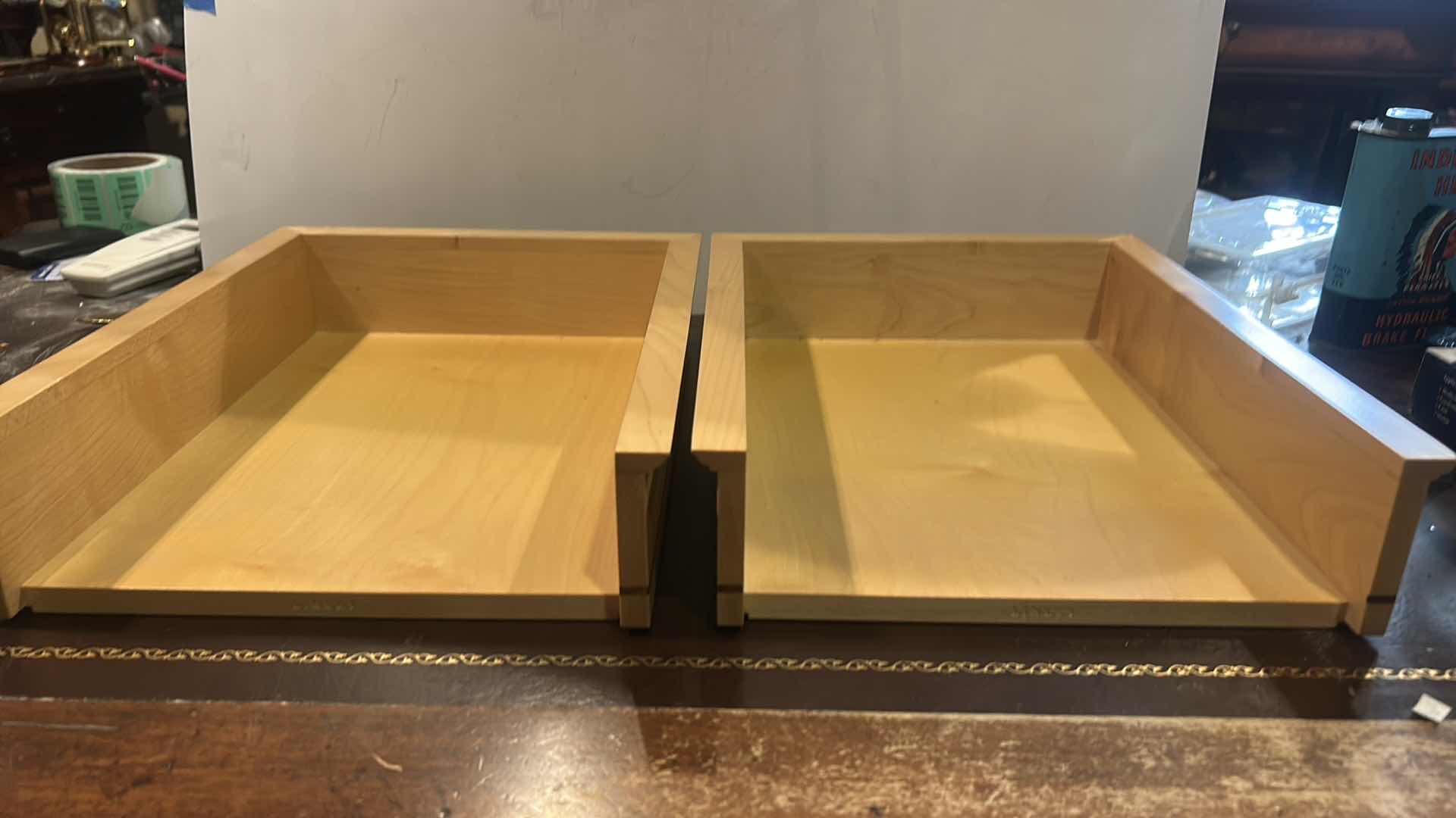 Photo 1 of 2 WOODEN DESK DOCUMENT HOLDER