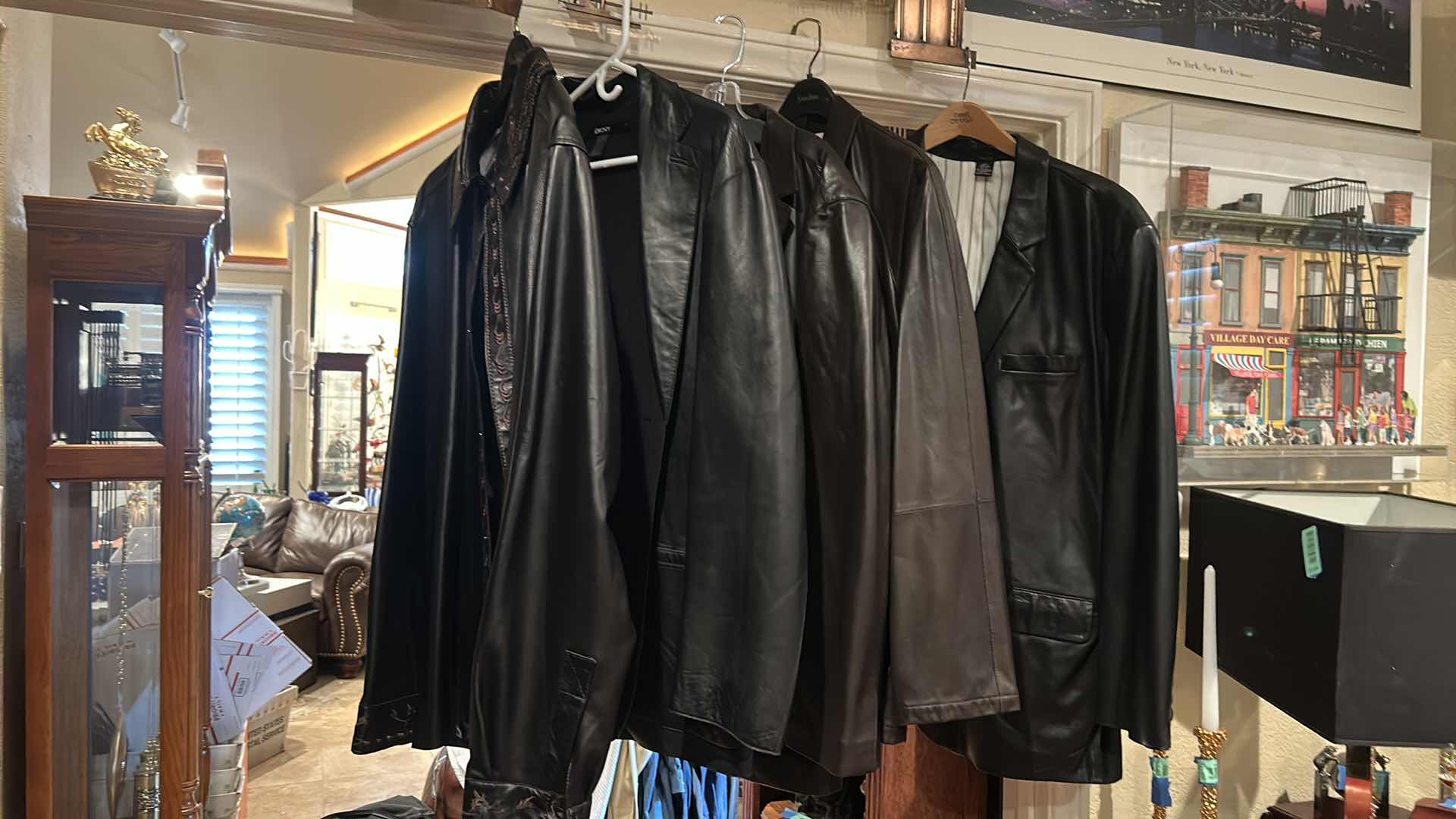 Photo 1 of 5 MENS DESIGNER LEATHER JACKETS SIZE L XL