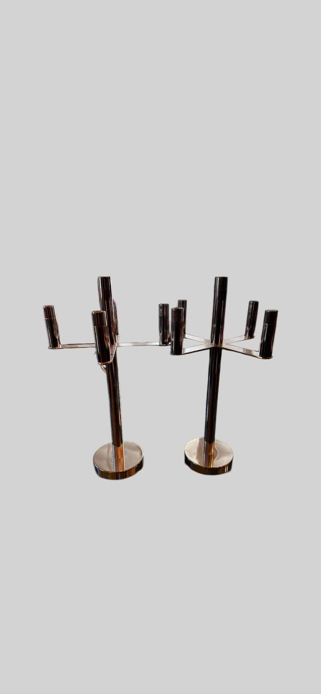 Photo 1 of 2- RICCI' S 5 LIGHT SILVERPLATE CANDELABRA H 24"