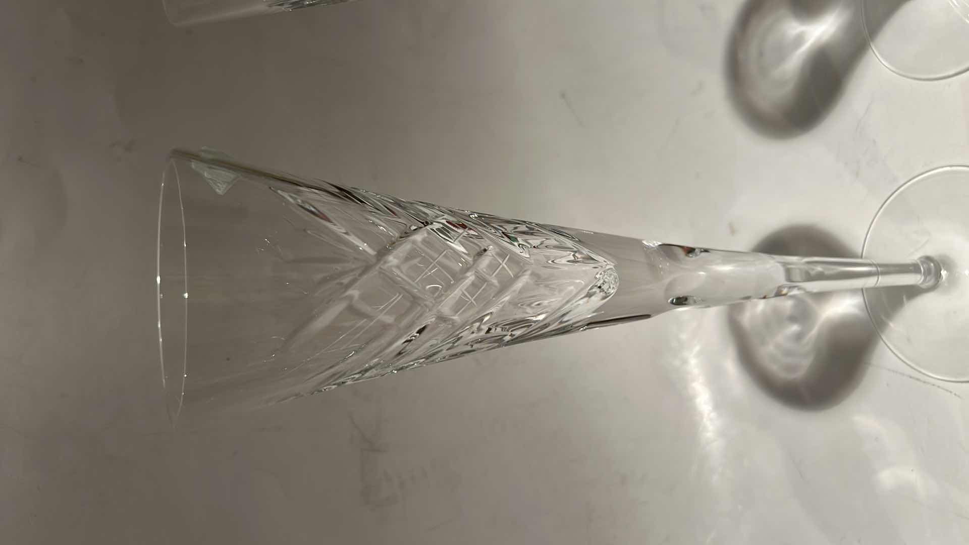 Photo 1 of 2 SHANNON CUT CRYSTAL FLUTE GLASSES