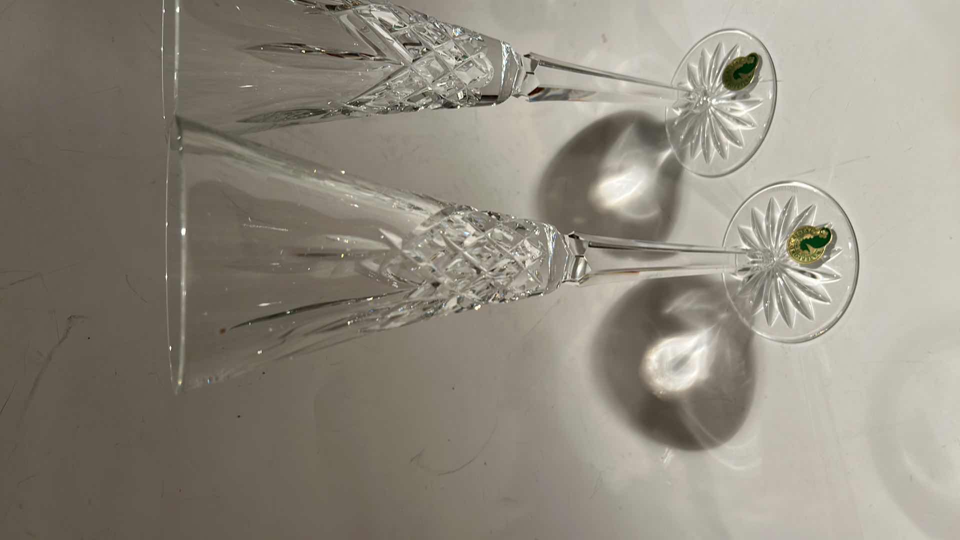 Photo 1 of 2 SHANNON CUT CRYSTAL FLUTE GLASSES