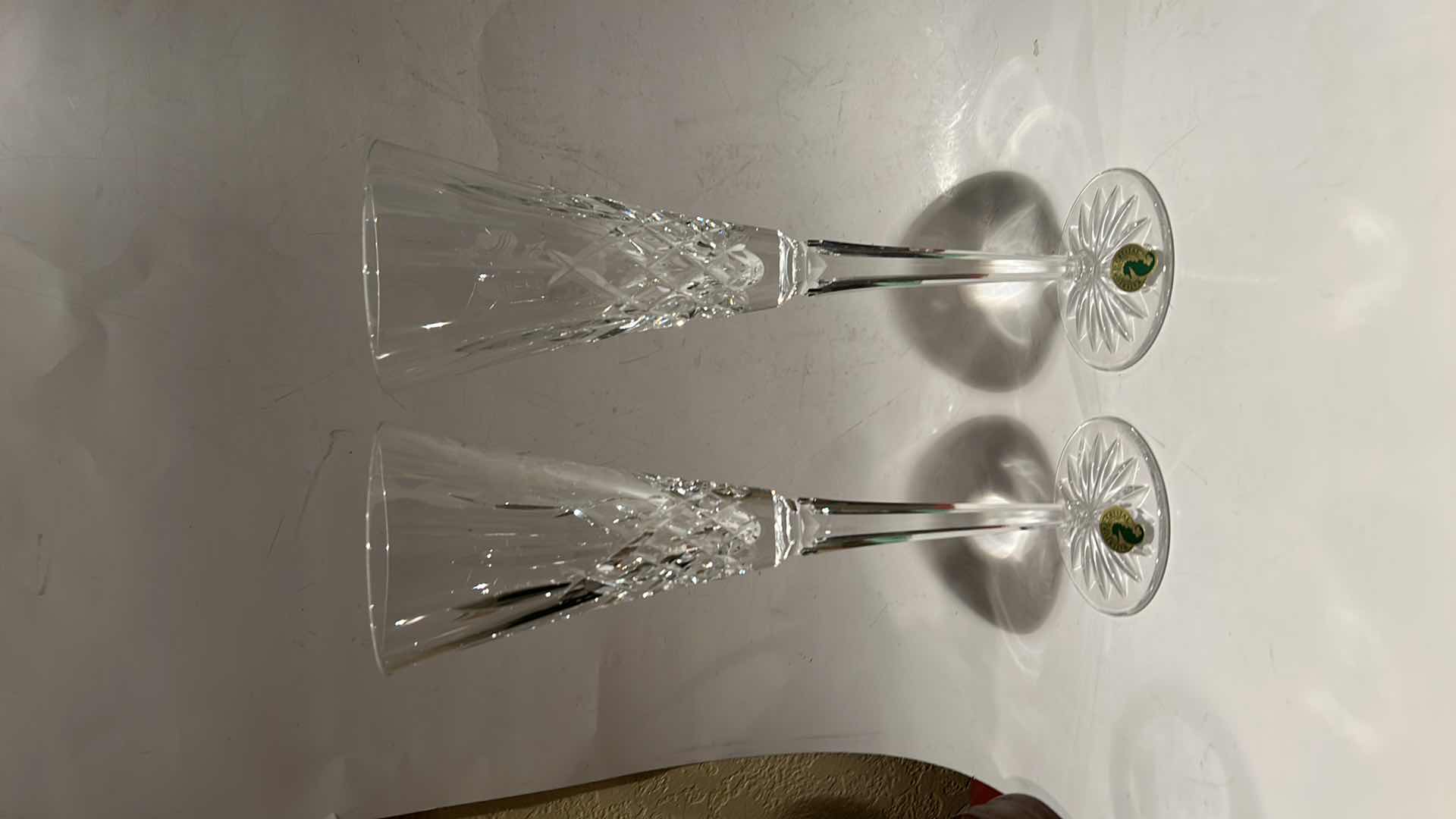 Photo 1 of 2 SHANNON CUT CRYSTAL FLUTE GLASSES