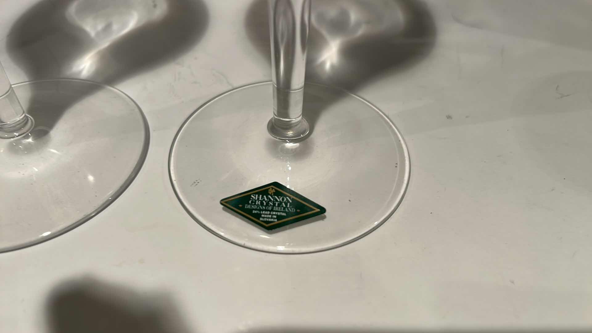 Photo 1 of 2 SHANNON CUT CRYSTAL FLUTE GLASSES