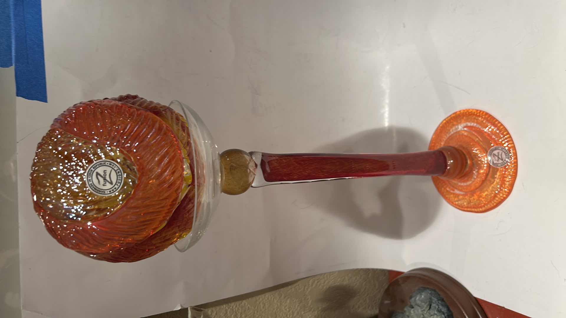 Photo 1 of 2 PC’S- HANDMADE IN CZECH REPUBLIC BY Z FUSION COLOR COLORED GLASS HOME DÉCOR
13 1/2” & 5”