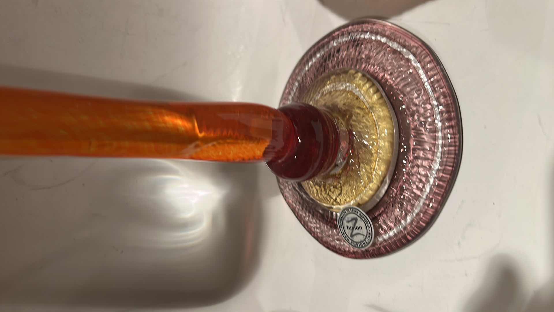 Photo 1 of 2 PC’S -HANDMADE IN CZECH REPUBLIC BY Z FUSION COLOR COLORED GLASS HOME DÉCOR
16” & 5”