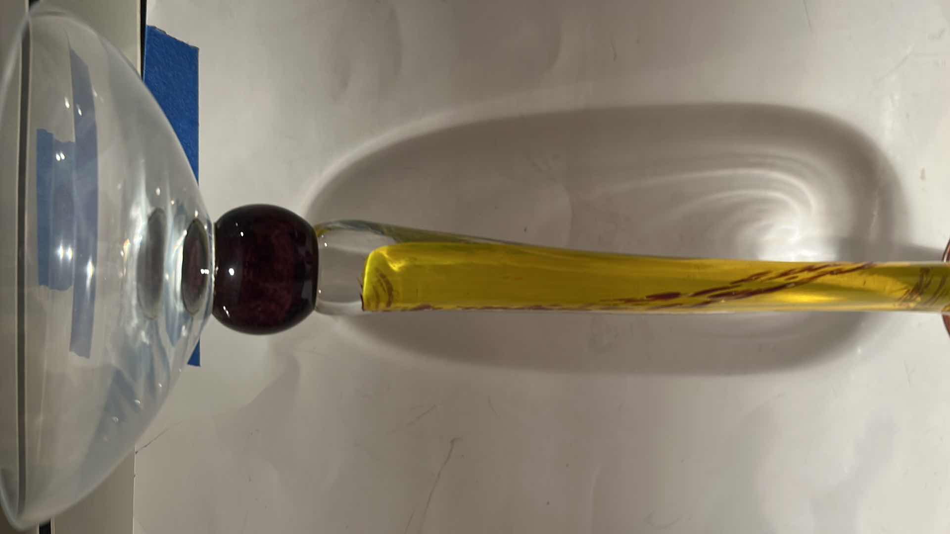Photo 1 of 2 PC’S HANDMADE IN CZECH REPUBLIC BY Z FUSION COLOR COLORED GLASS HOME DÉCOR 18.25” & 5”