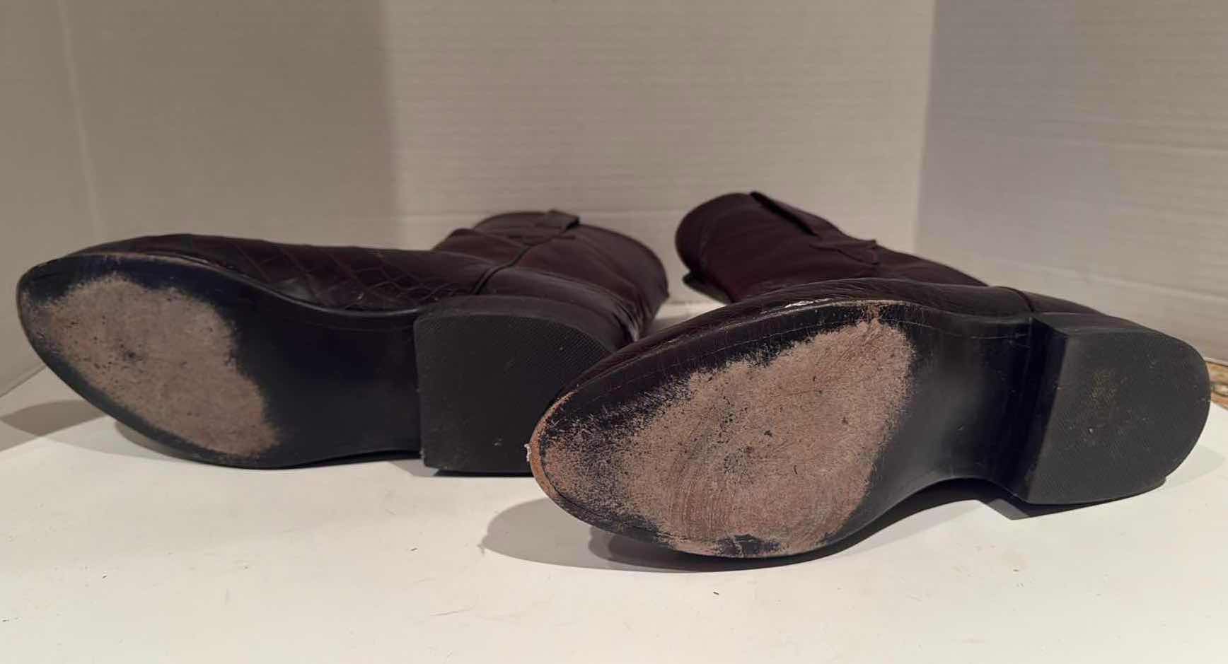 Photo 1 of LUCCHESE CLASSICS HAND-MADE DARK BROWN LEATHER SKIN MEN’S COWBOY BOOTS (SIZE 10)