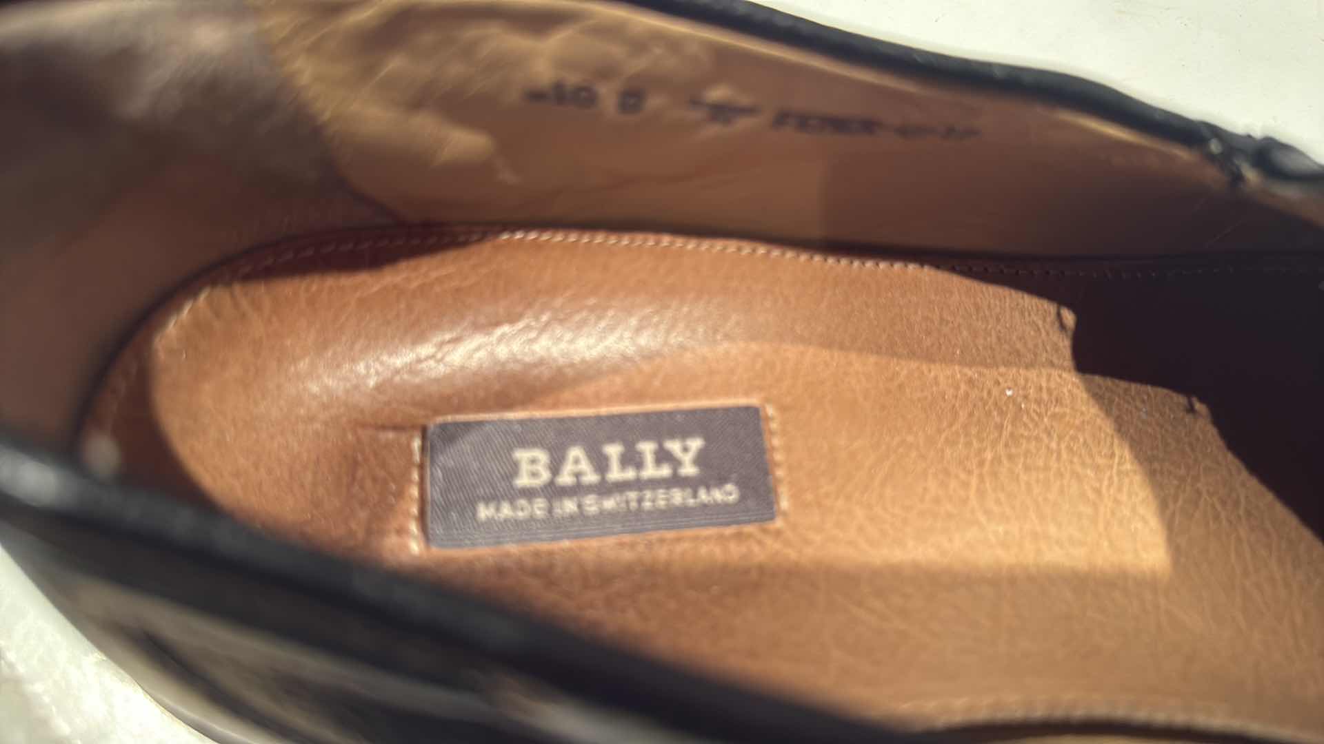 Photo 1 of 2-PAIRS BALLY DESIGNER MEN’S BLACK LOAFER SHOES (SIZE 9.5, 10)