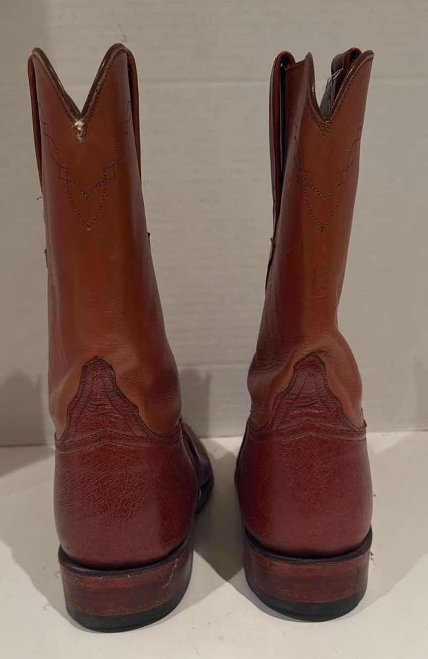 Photo 1 of LUCCHESE CLASSICS HAND-MADE BURNT ORANGE LEATHER SKIN MEN’S COWBOY BOOTS (SIZE 10)