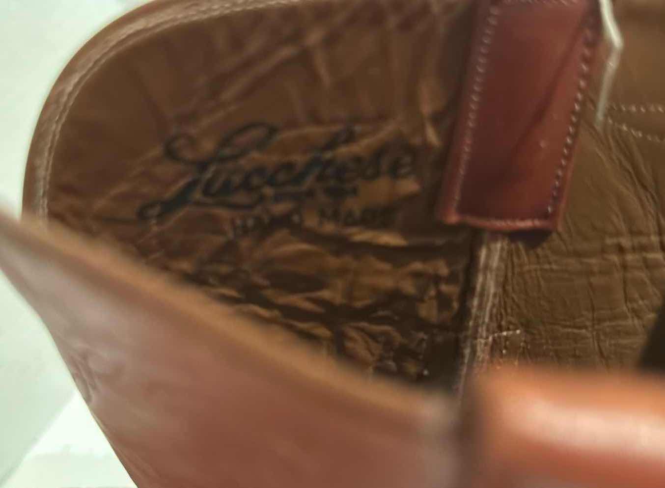 Photo 1 of LUCCHESE CLASSICS HAND-MADE BURNT ORANGE LEATHER SKIN MEN’S COWBOY BOOTS (SIZE 10)