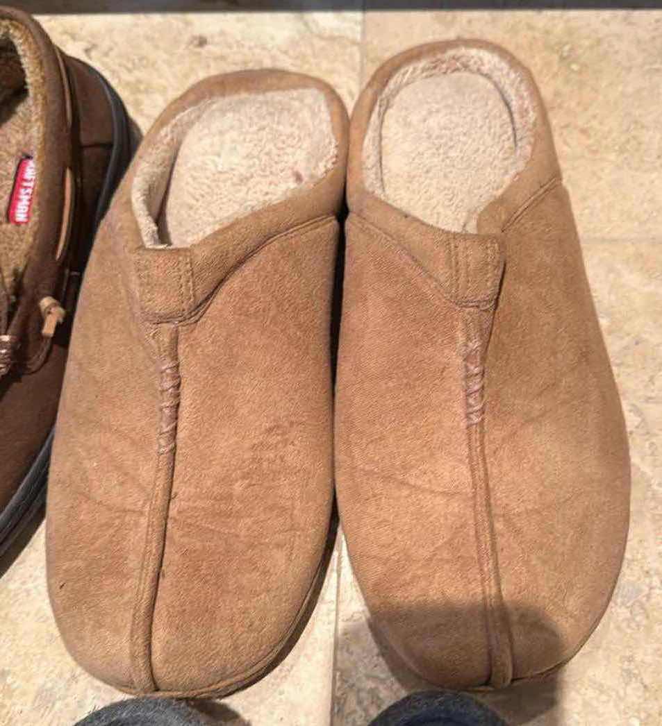 Photo 1 of 4-PAIRS MEN’S HOUSE SHOES (SIZE APPROX. 9-10.5)