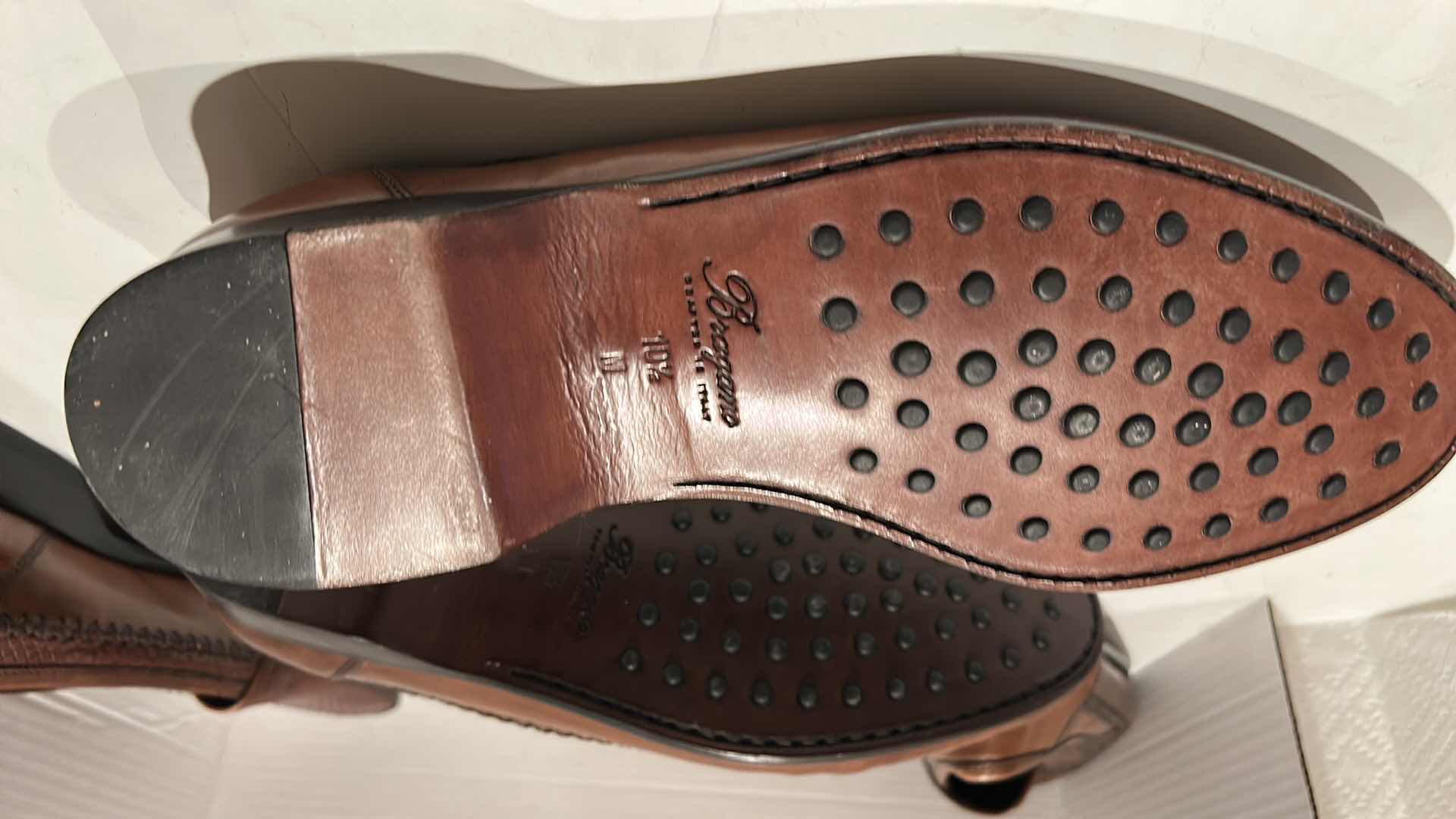 Photo 1 of 2 PAIRS-DESIGNER BRAGANO ITALIAN CRAFTED MEN'S LOAFERS SHOES (SIZE 10.5)