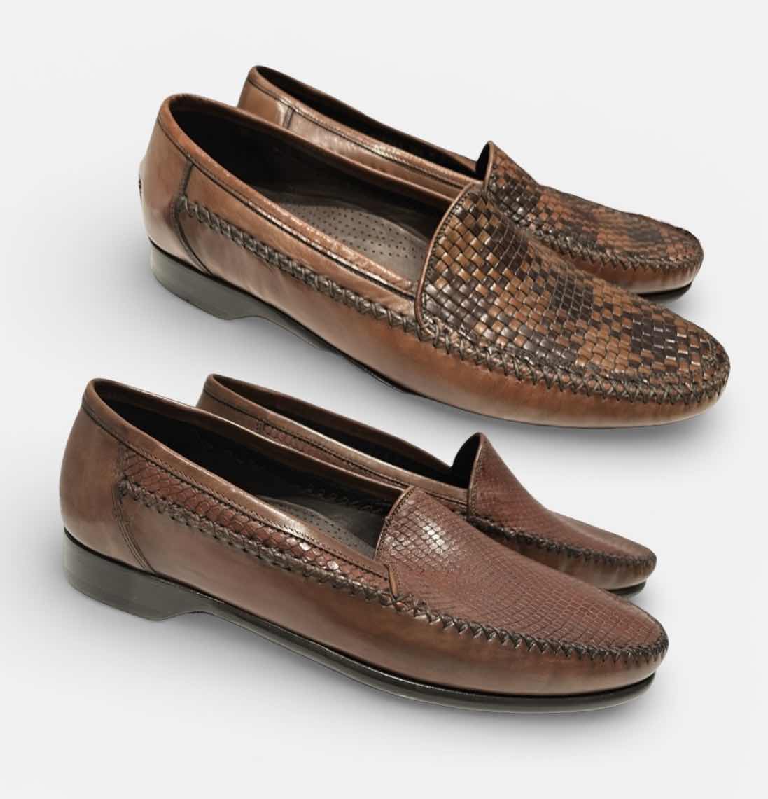 Photo 1 of 2 PAIRS-DESIGNER BRAGANO ITALIAN CRAFTED MEN'S LOAFERS SHOES (SIZE 10.5)