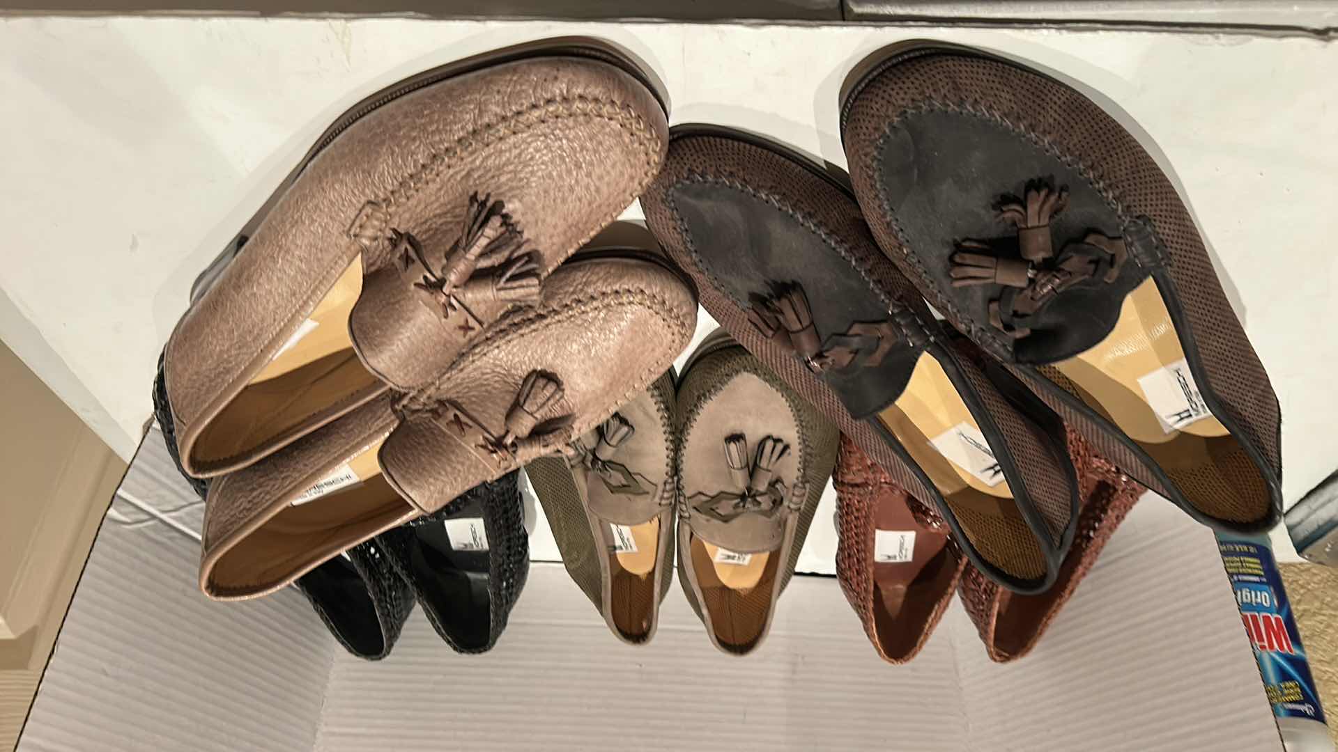 Photo 1 of 5 PAIRS MORESCHI ITALIAN CRAFTED LEATHER MEN’S LOAFERS, SIZE 9.5 TO 11.