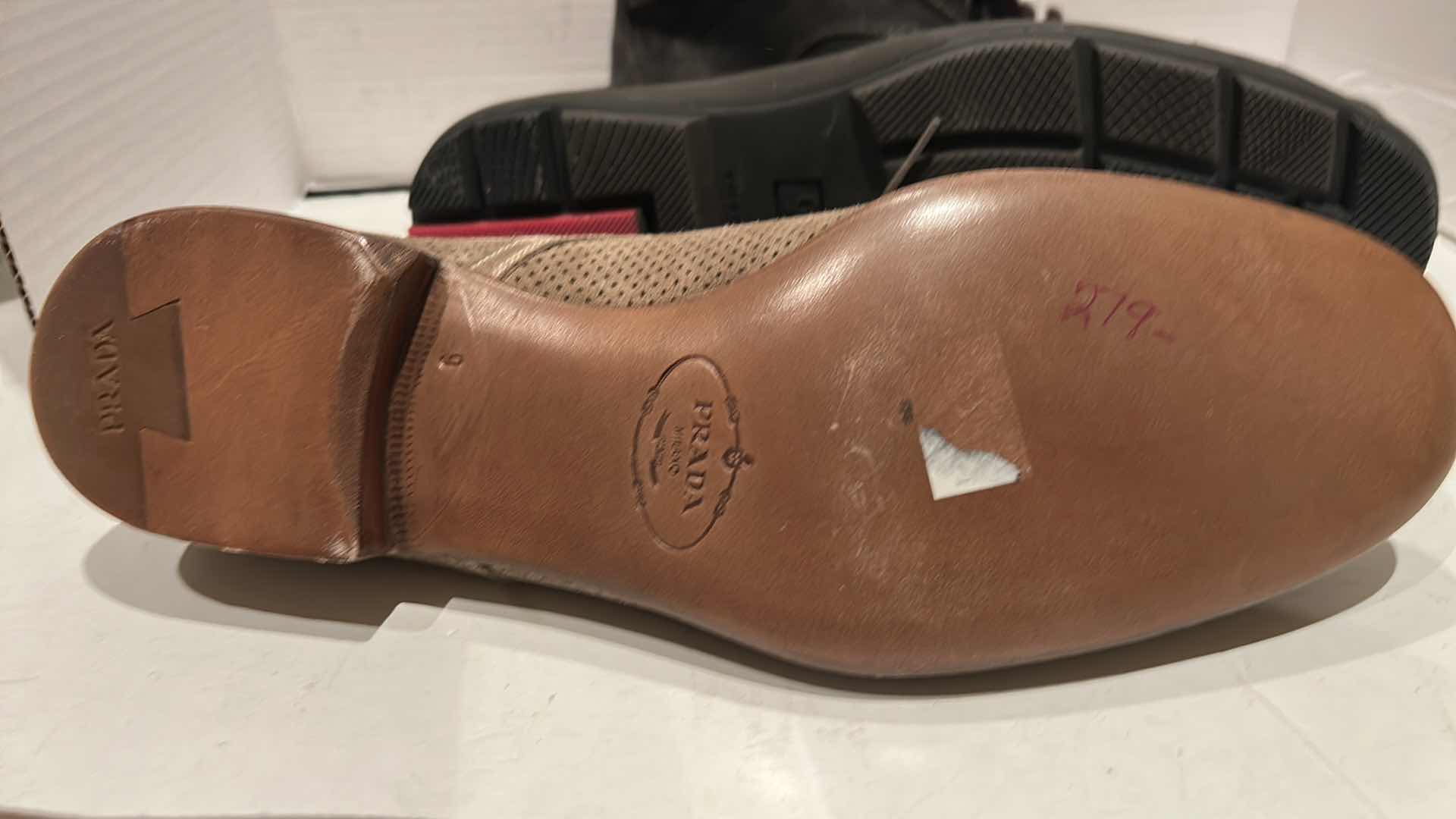 Photo 1 of 2 PAIRS-PRADA DESIGNER MEN'S SHOES (SIZE 9)