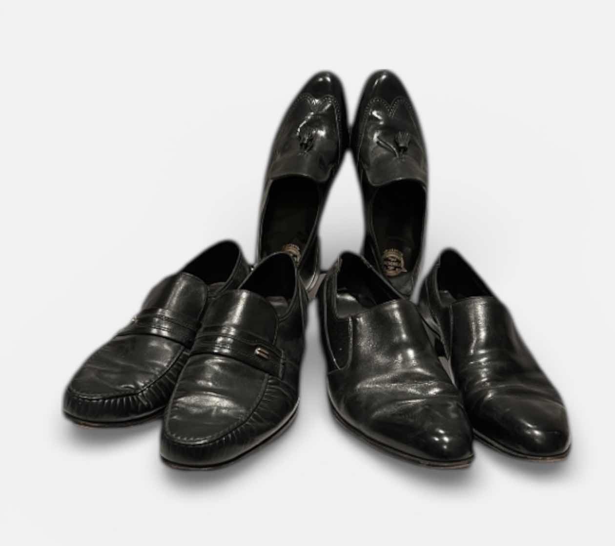 Photo 1 of 3- FLORSHEIM BLACK MEN'S LEATHER LOAFERS (SIZE 9)