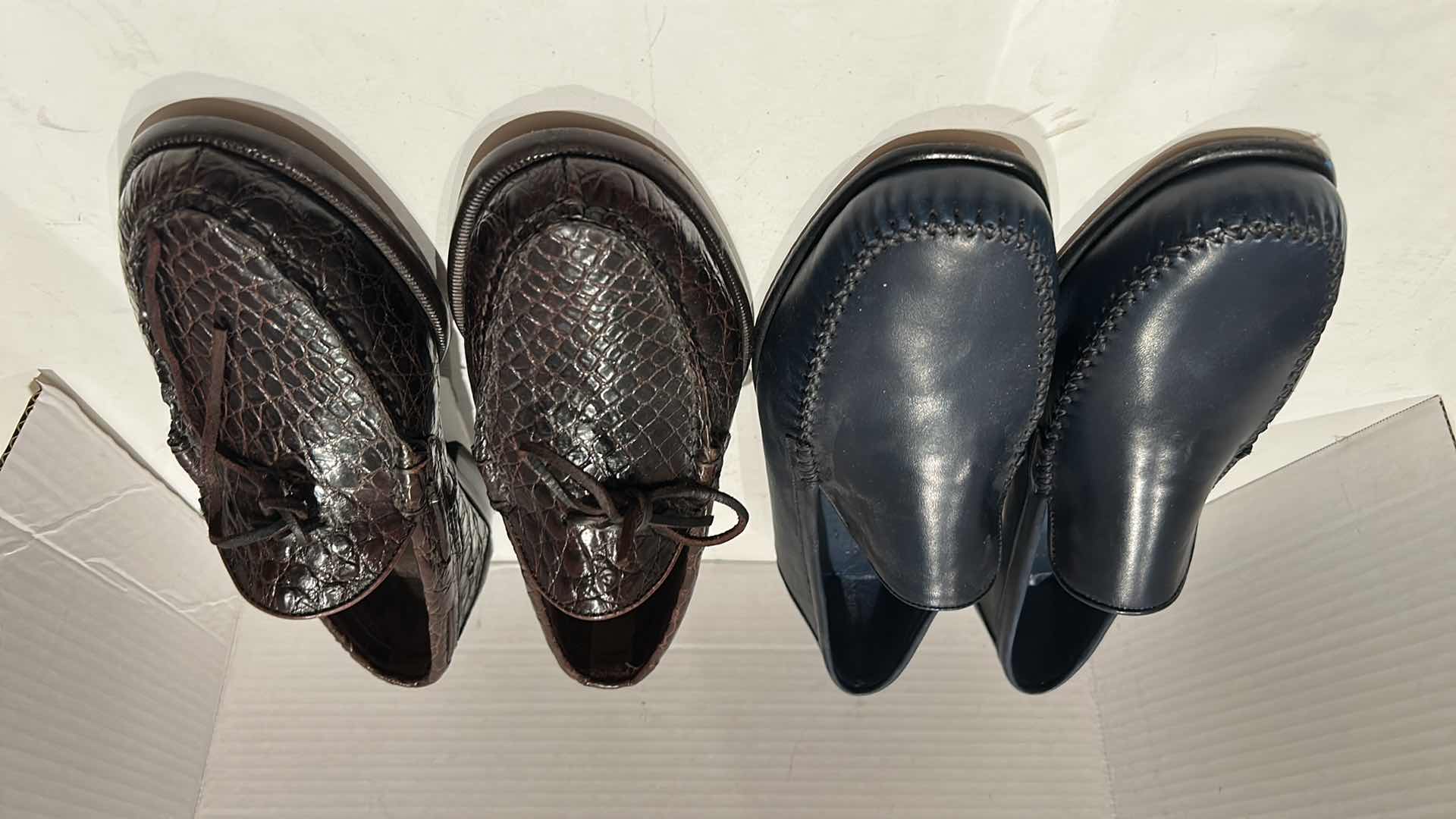 View 2 of 2 PAIRS- DESIGNER COLE HAAN MEN'S LEATHER LOAFERS (SIZE 10.5)