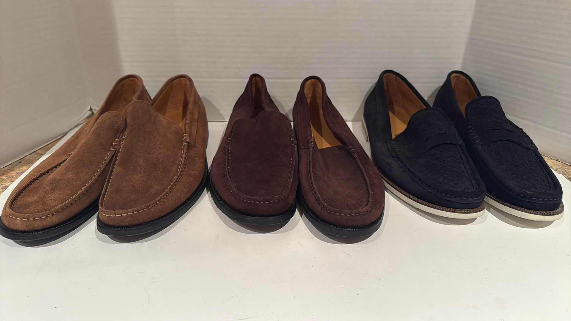 Photo 1 of 3-PAIRS STYLE FIFTH AVENUE MEN’S SUEDE SHOES (SIZE 10)