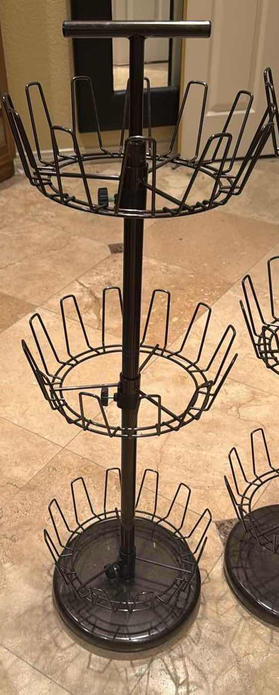 Photo 1 of 2-METAL ROUND SHOE RACKS H 26”