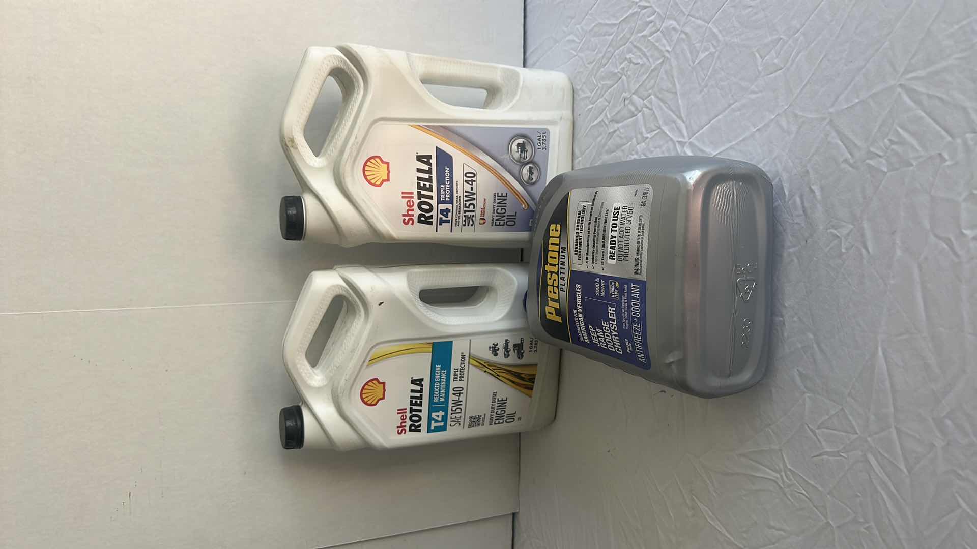 Photo 1 of 2-SHELL ROTELLA ENGINE DIESEL OIL, PRESTONE PLATINUM ANTIFREEZE