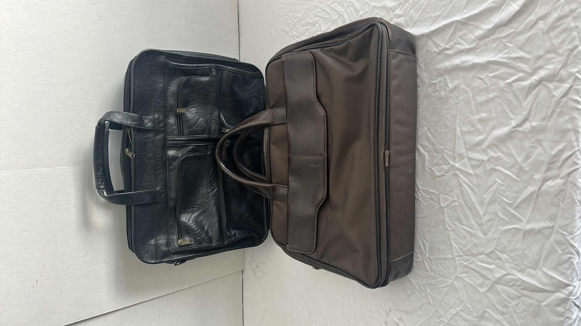 Photo 1 of 2-BROWN & BLACK LEATHER TRAVEL COMPUTER BAGS