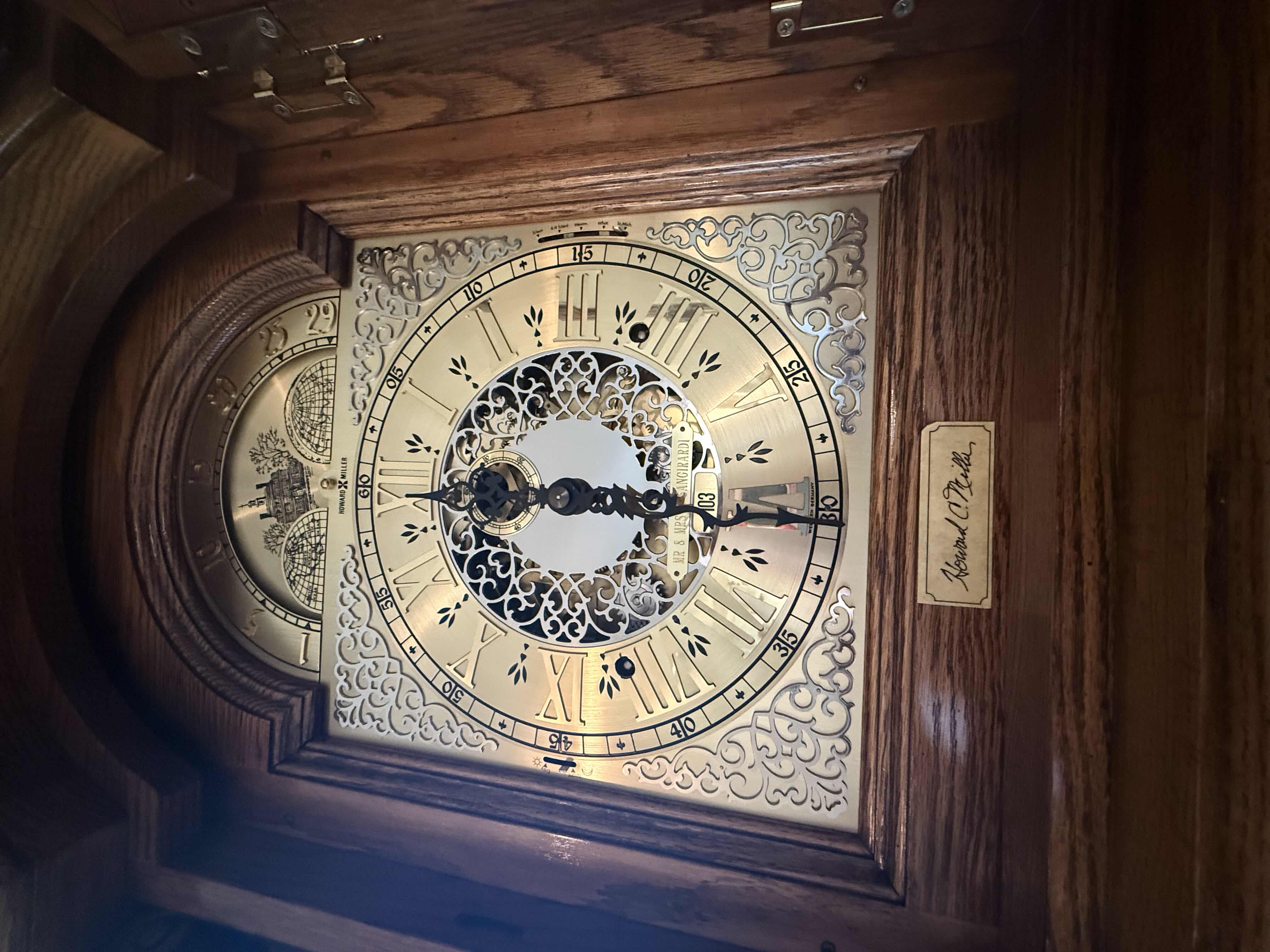 Photo 1 of VINTAGE HOWARD MILLER GRANDFATHER CLOCK MODEL #610-324 24” x 17” H88”