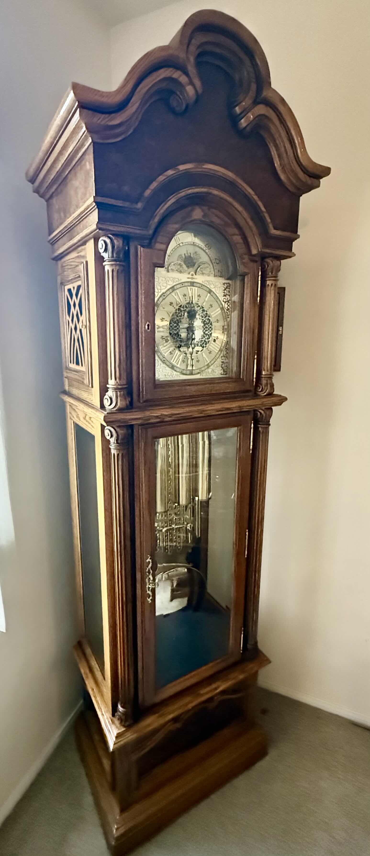 Photo 1 of VINTAGE HOWARD MILLER GRANDFATHER CLOCK MODEL #610-324 24” x 17” H88”
