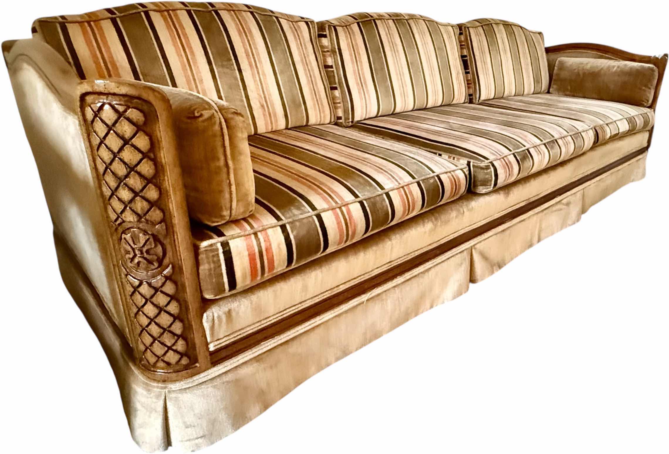 Photo 1 of VINTAGE HOMER’S FURNITURE MID CENTURY MODERN SOFT FABRIC TUXEDO SOFA W SOLID WOOD FRAME W90” D33” H28”