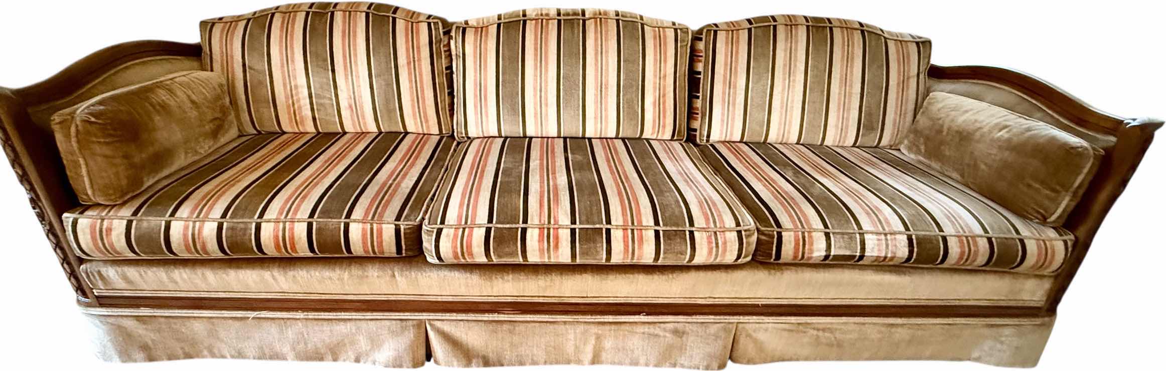 Photo 1 of VINTAGE HOMER’S FURNITURE MID CENTURY MODERN SOFT FABRIC TUXEDO SOFA W SOLID WOOD FRAME W90” D33” H28”