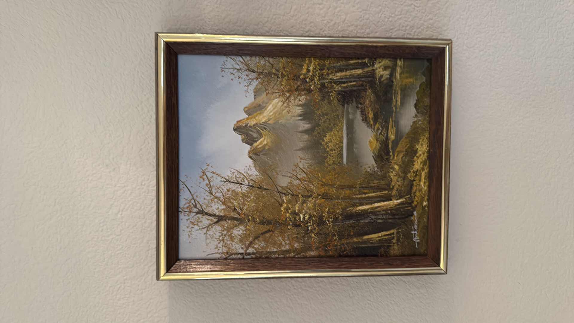 Photo 1 of 2-VINTAGE FRAMED CANVAS ARTISTS SIGNED OIL PAINTINGs 9” x 11”