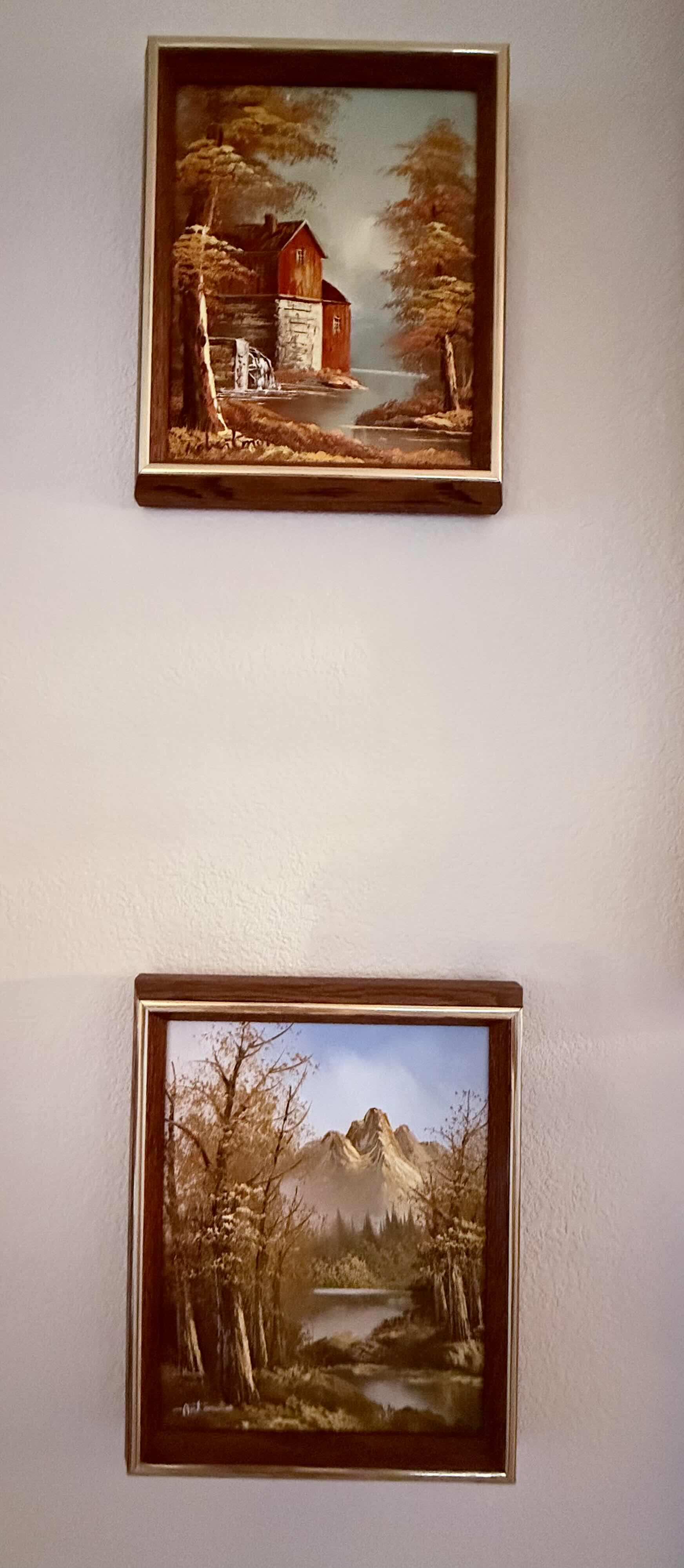 Photo 1 of 2-VINTAGE FRAMED CANVAS ARTISTS SIGNED OIL PAINTINGs 9” x 11”