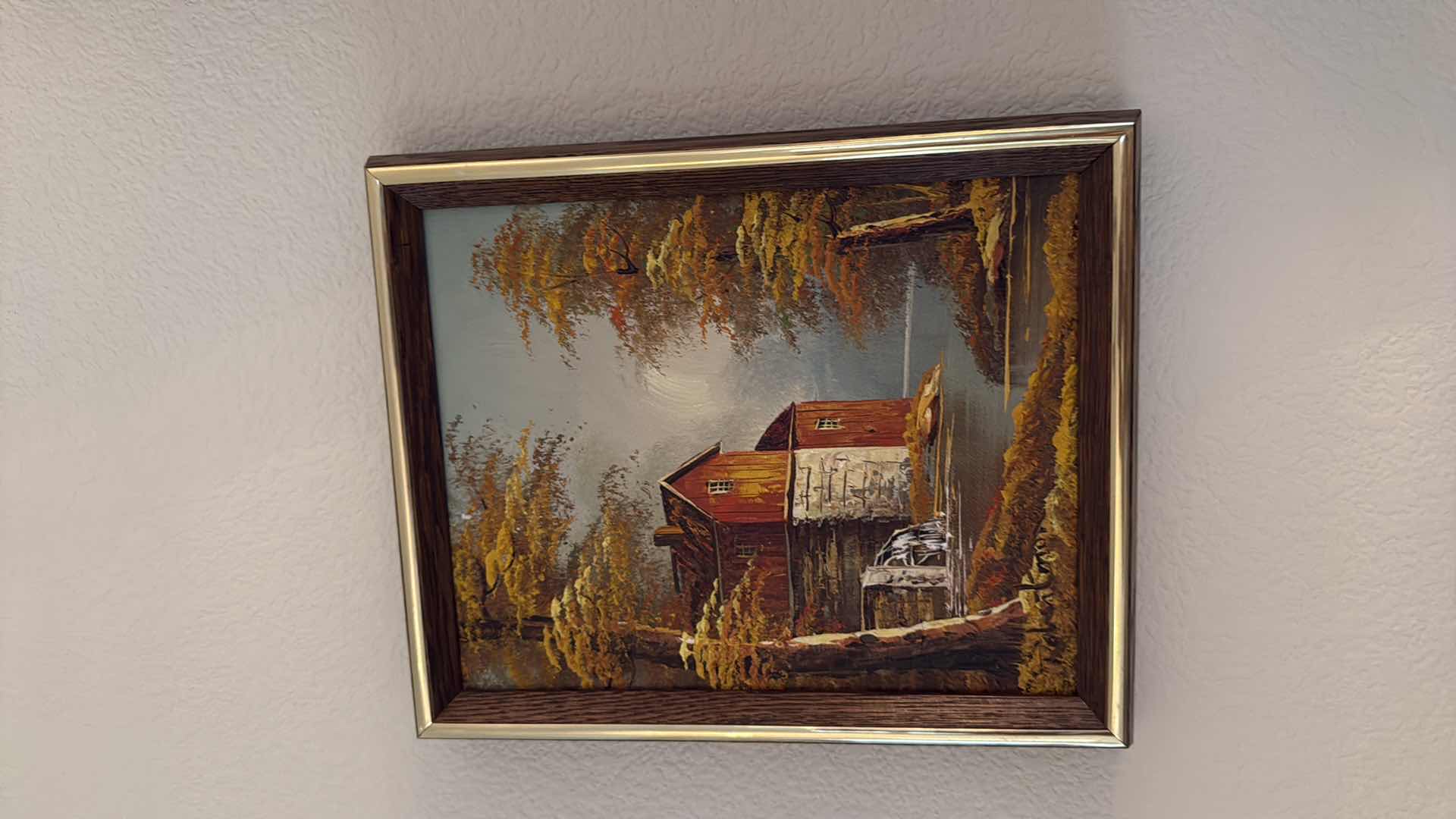Photo 1 of 2-VINTAGE FRAMED CANVAS ARTISTS SIGNED OIL PAINTINGs 9” x 11”
