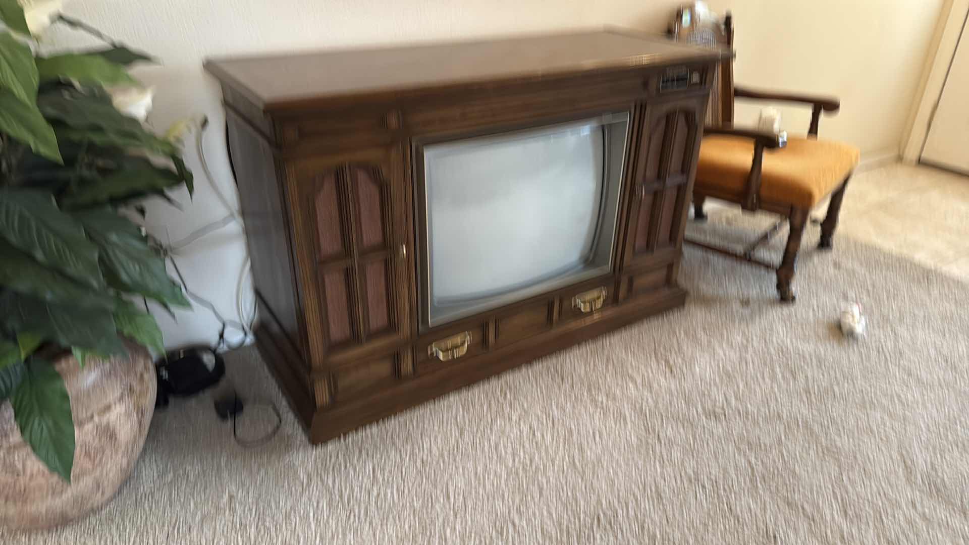Photo 1 of VINTAGE ZENITH WALNUT WOOD CONSOLE CABINET TV W REMOTE (WORKS) 48” x 19” H32”