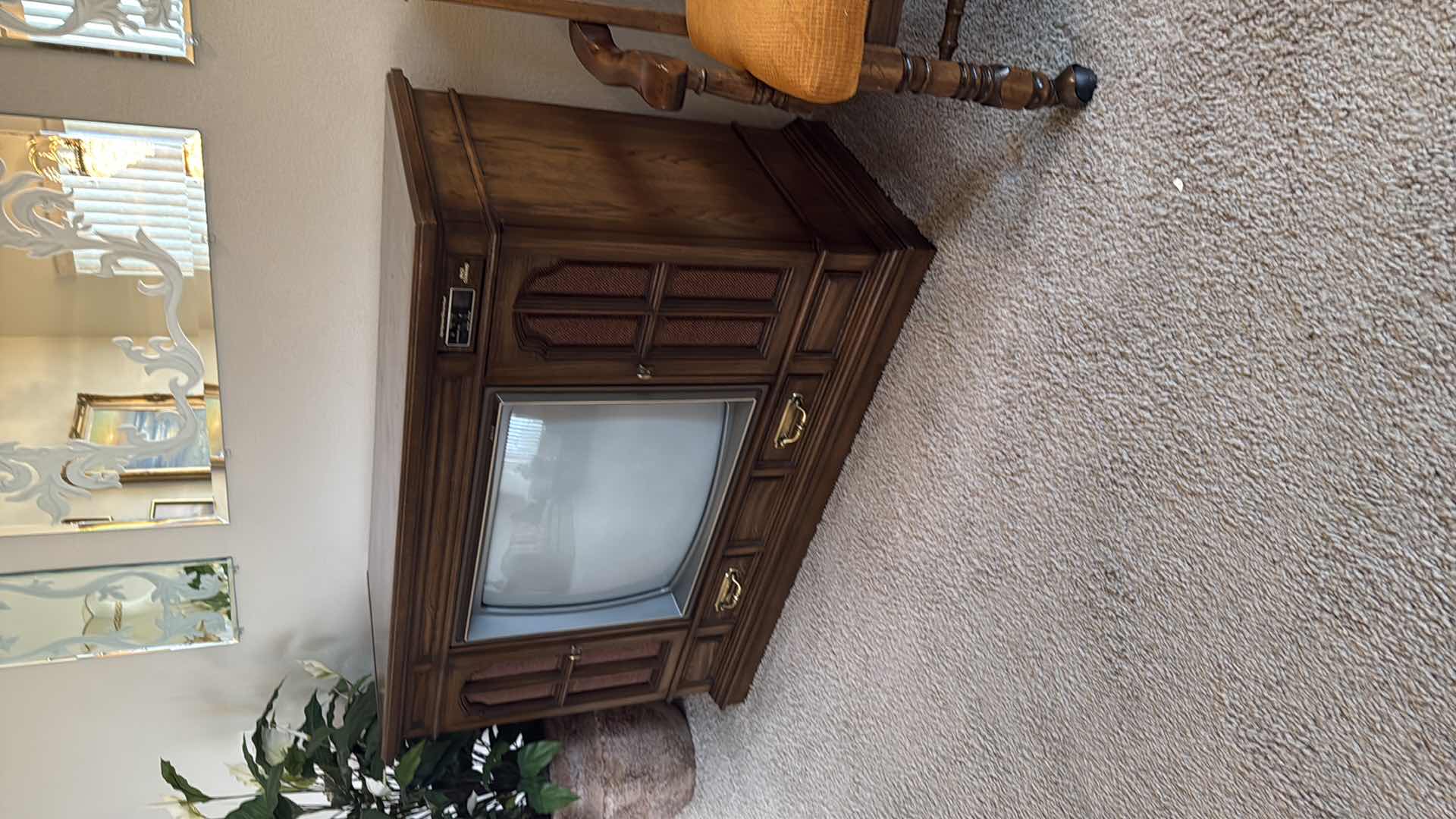 Photo 1 of VINTAGE ZENITH WALNUT WOOD CONSOLE CABINET TV W REMOTE (WORKS) 48” x 19” H32”