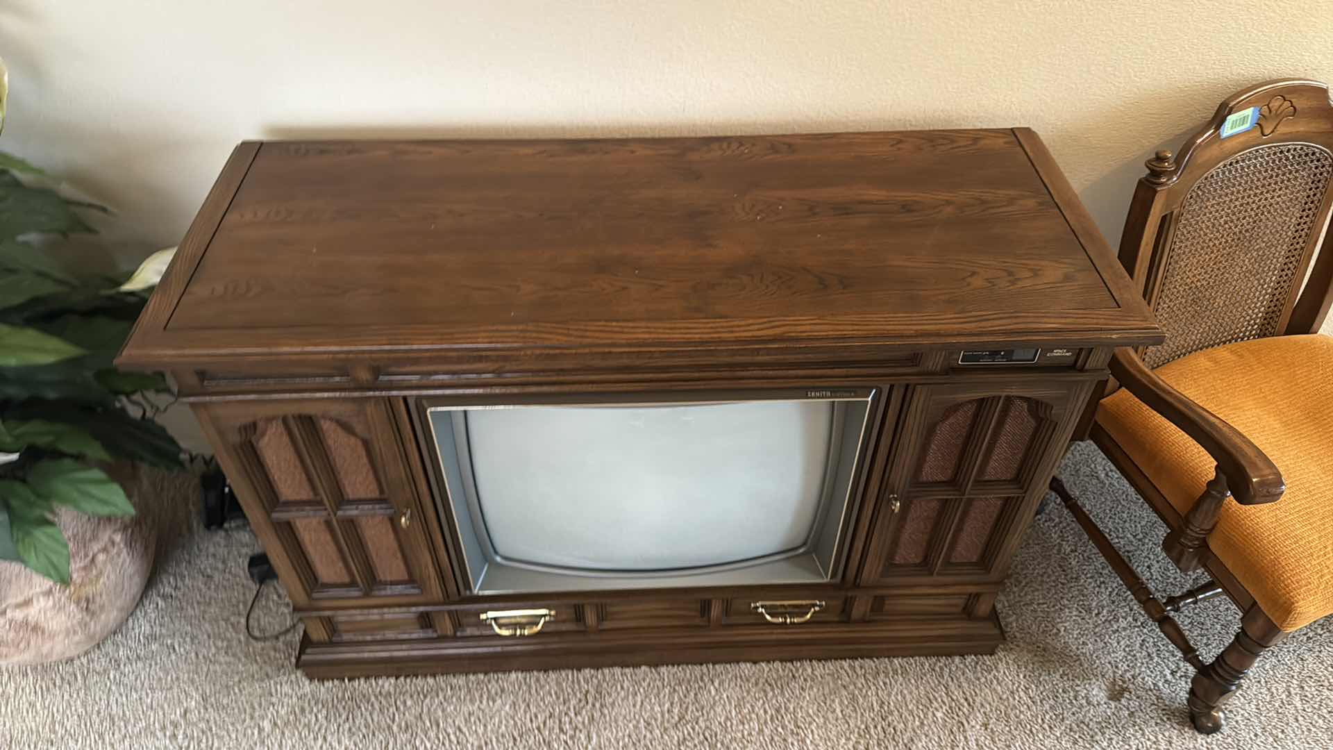 Photo 1 of VINTAGE ZENITH WALNUT WOOD CONSOLE CABINET TV W REMOTE (WORKS) 48” x 19” H32”